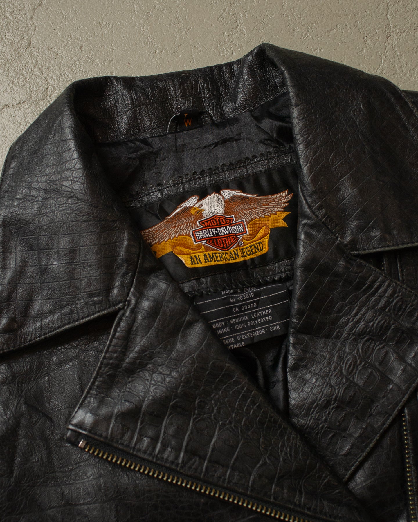 90s Womens Harley Davidson Leather Jacket black - M/L