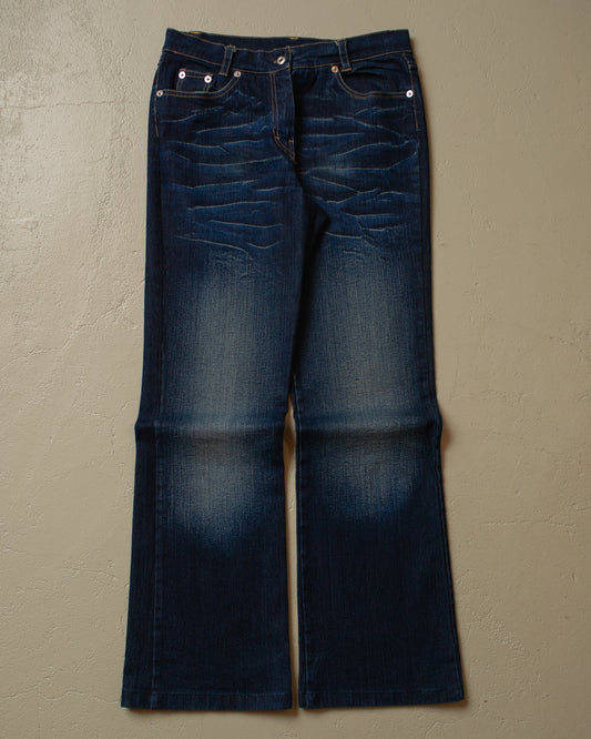 2000s Printed Flared Jeans navyblue - 31