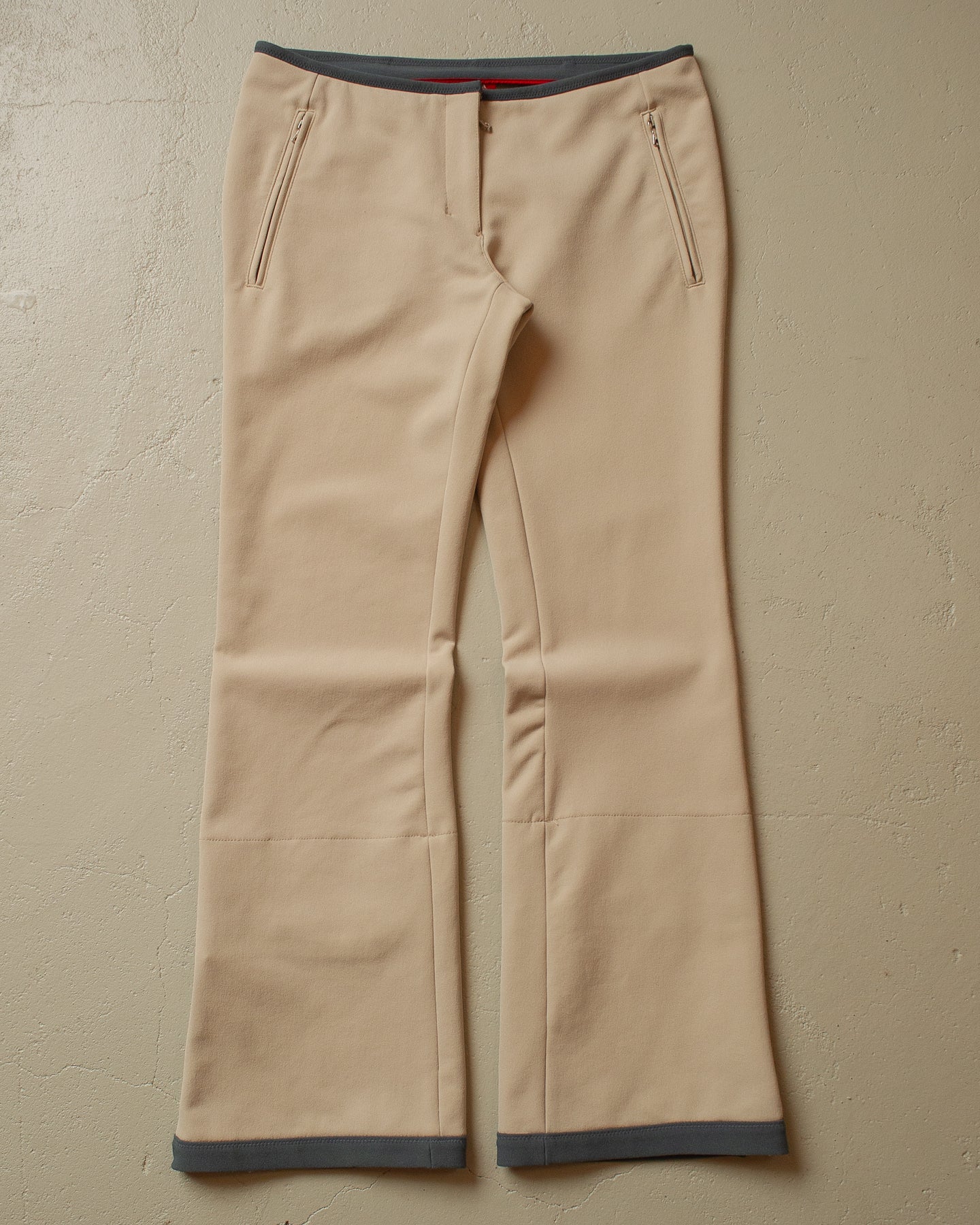 2000s Womens Prada Flared Pants beige - 31/32