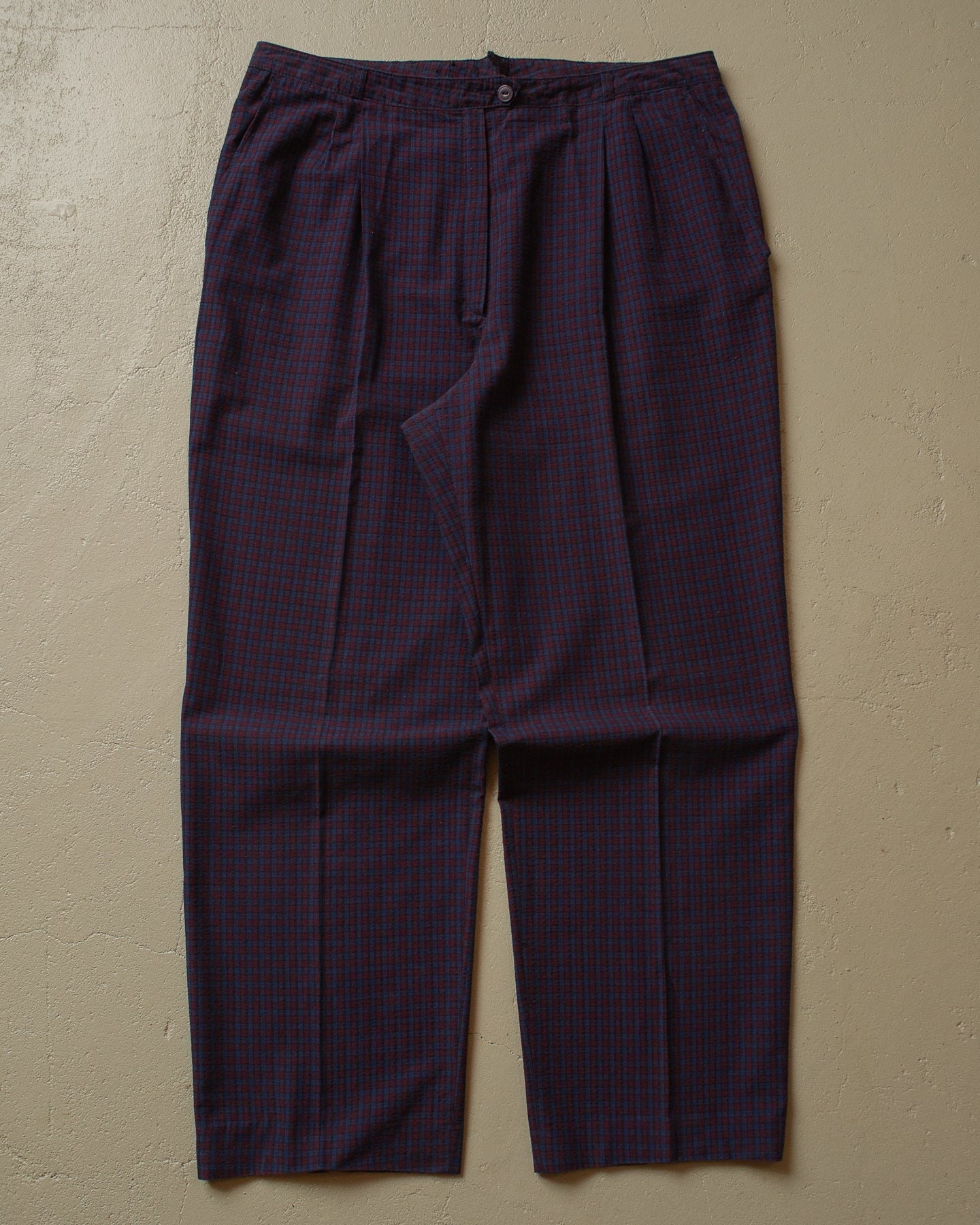 70s/80s checkered light Pants purple - 38x30