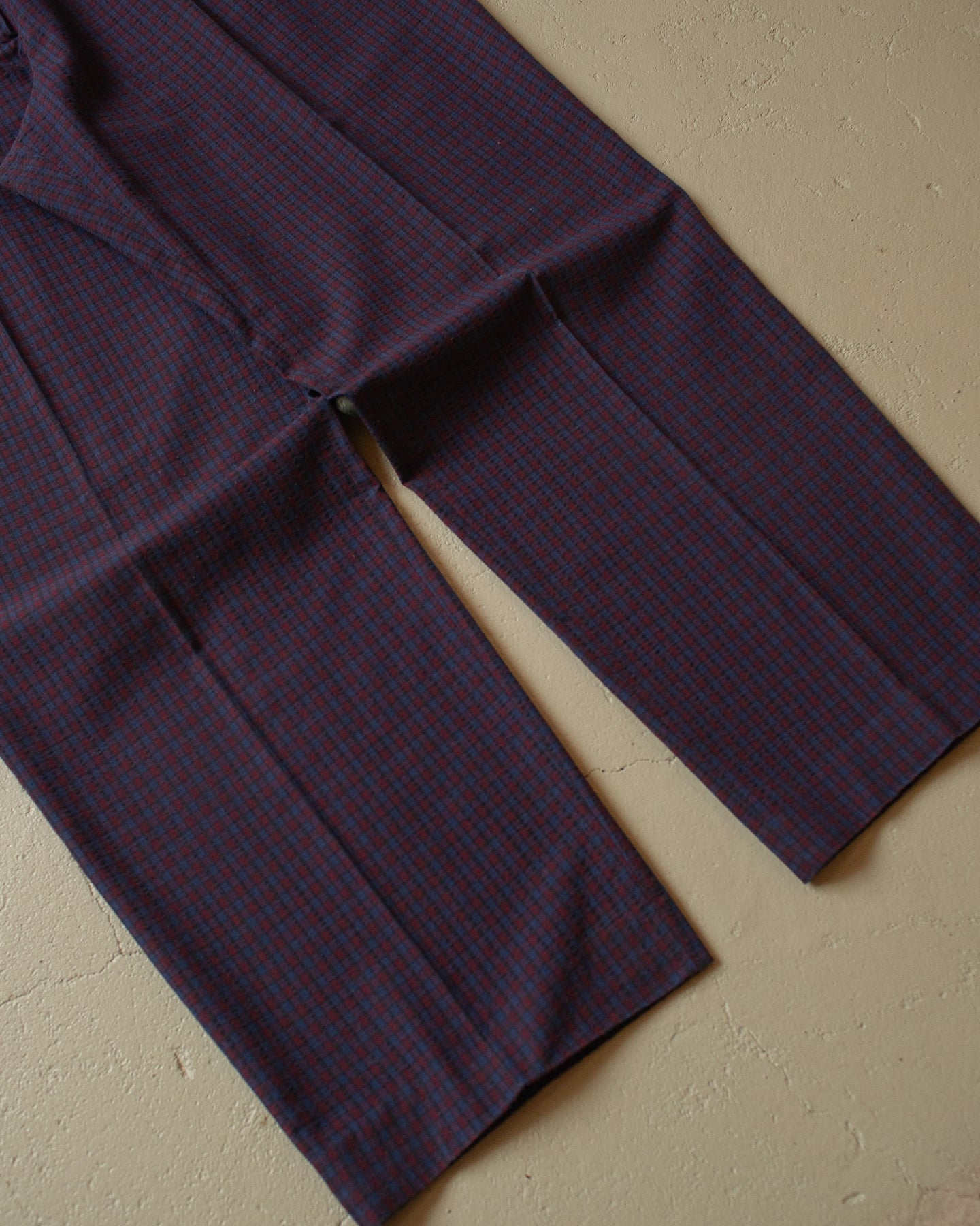 70s/80s checkered light Pants purple - 38x30