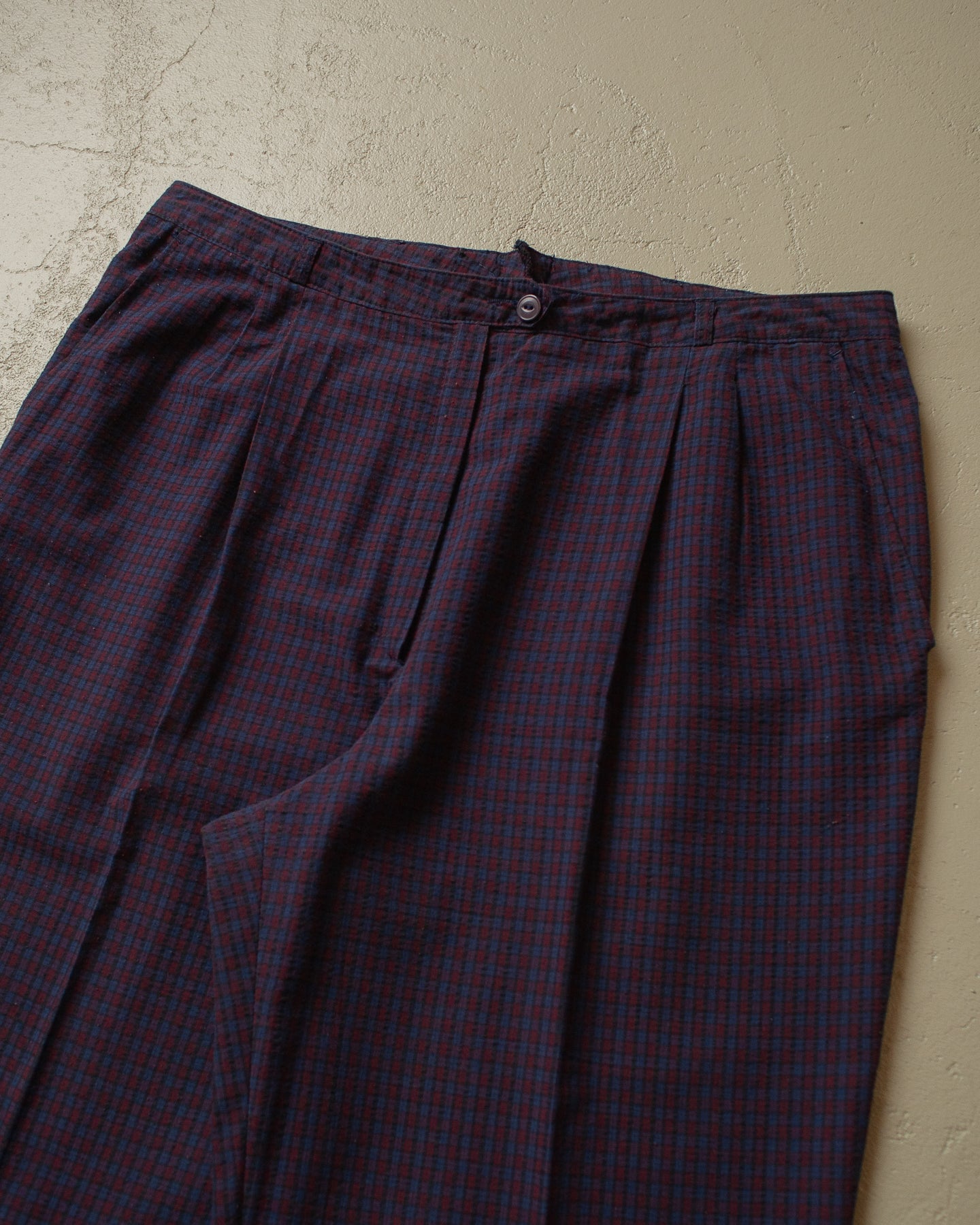 70s/80s checkered light Pants purple - 38x30