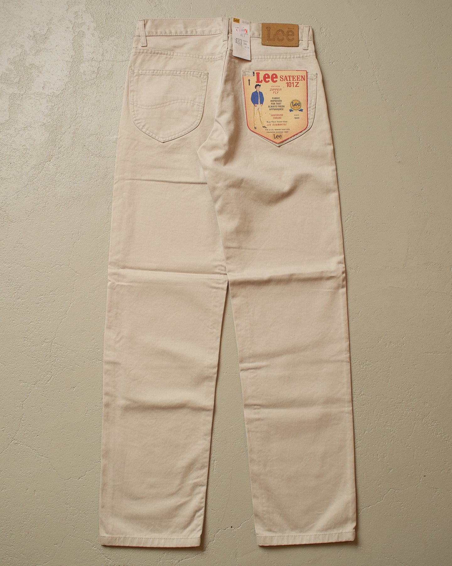 80s/90s Deadstock Lee Sateen Pants beige - 31x34