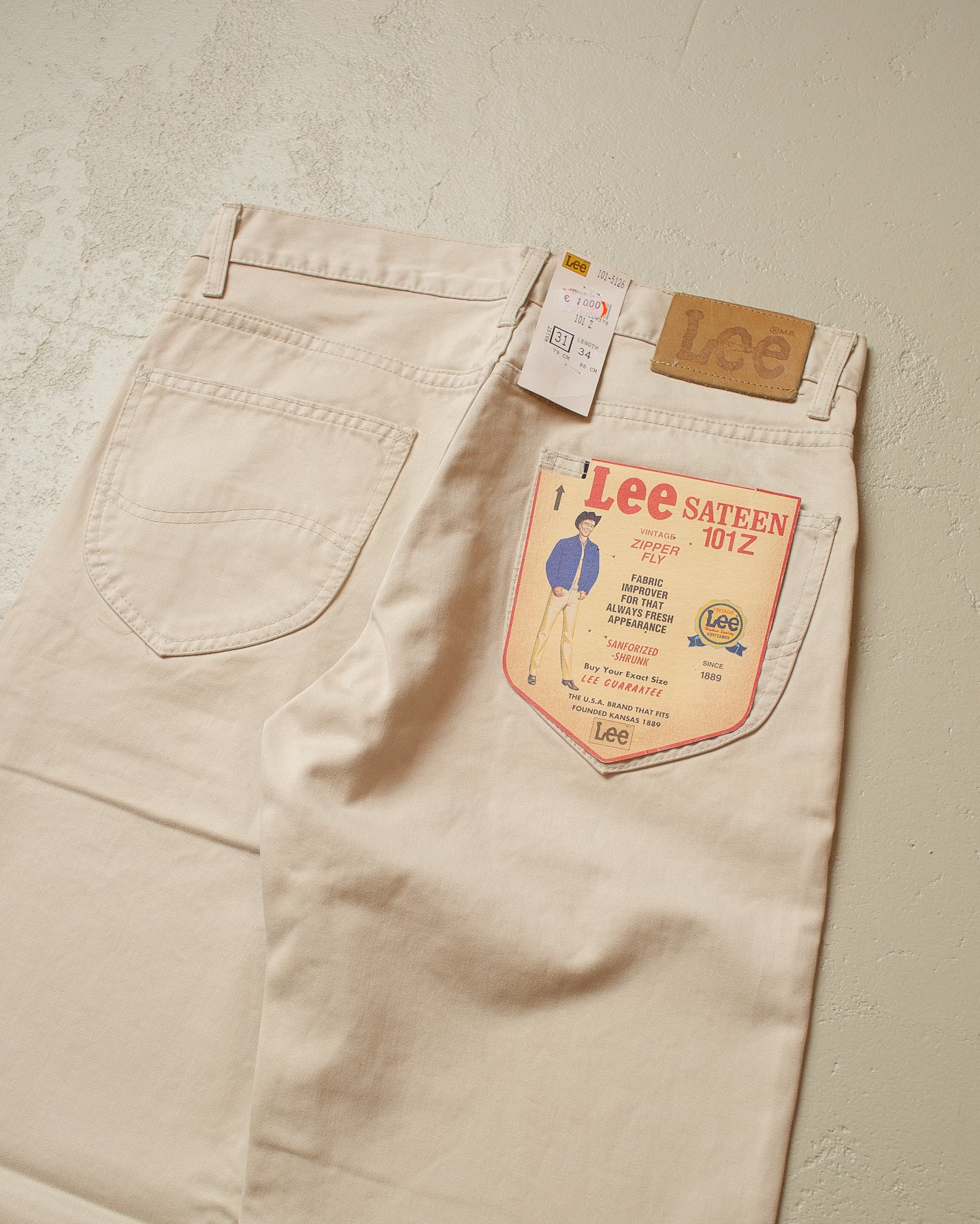 80s/90s Deadstock Lee Sateen Pants beige - 31x34