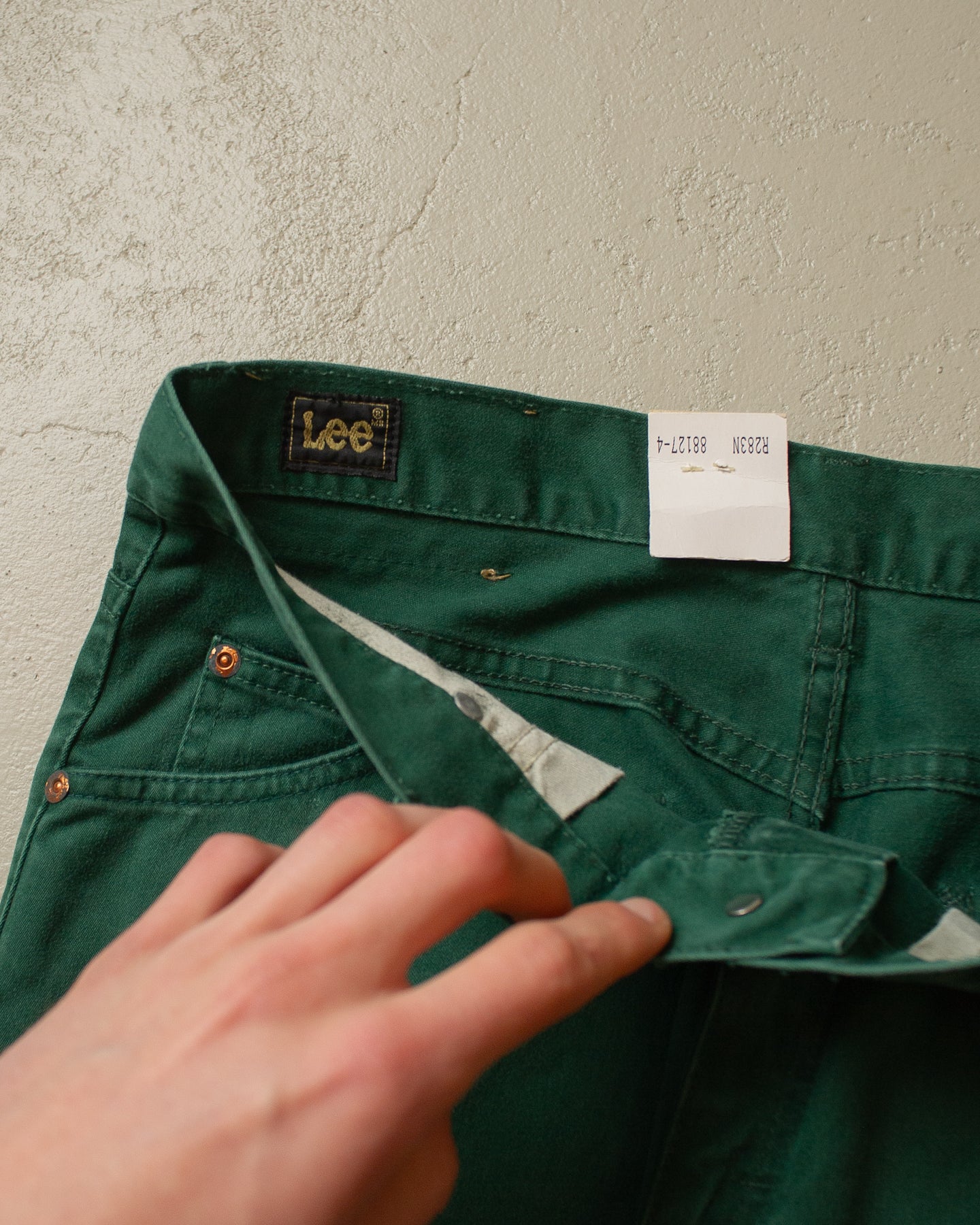 80s/90s Deadstock Lee Sateen Pants green - 33