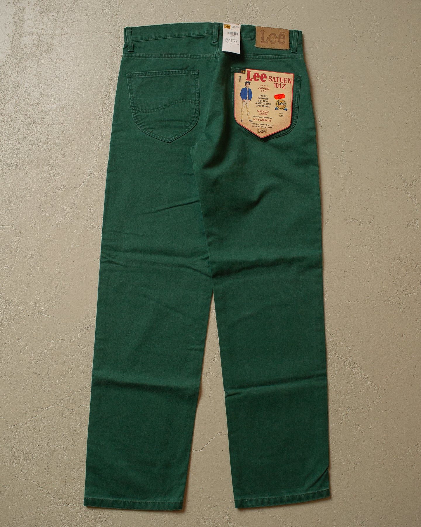 80s/90s Deadstock Lee Sateen Pants green - 33