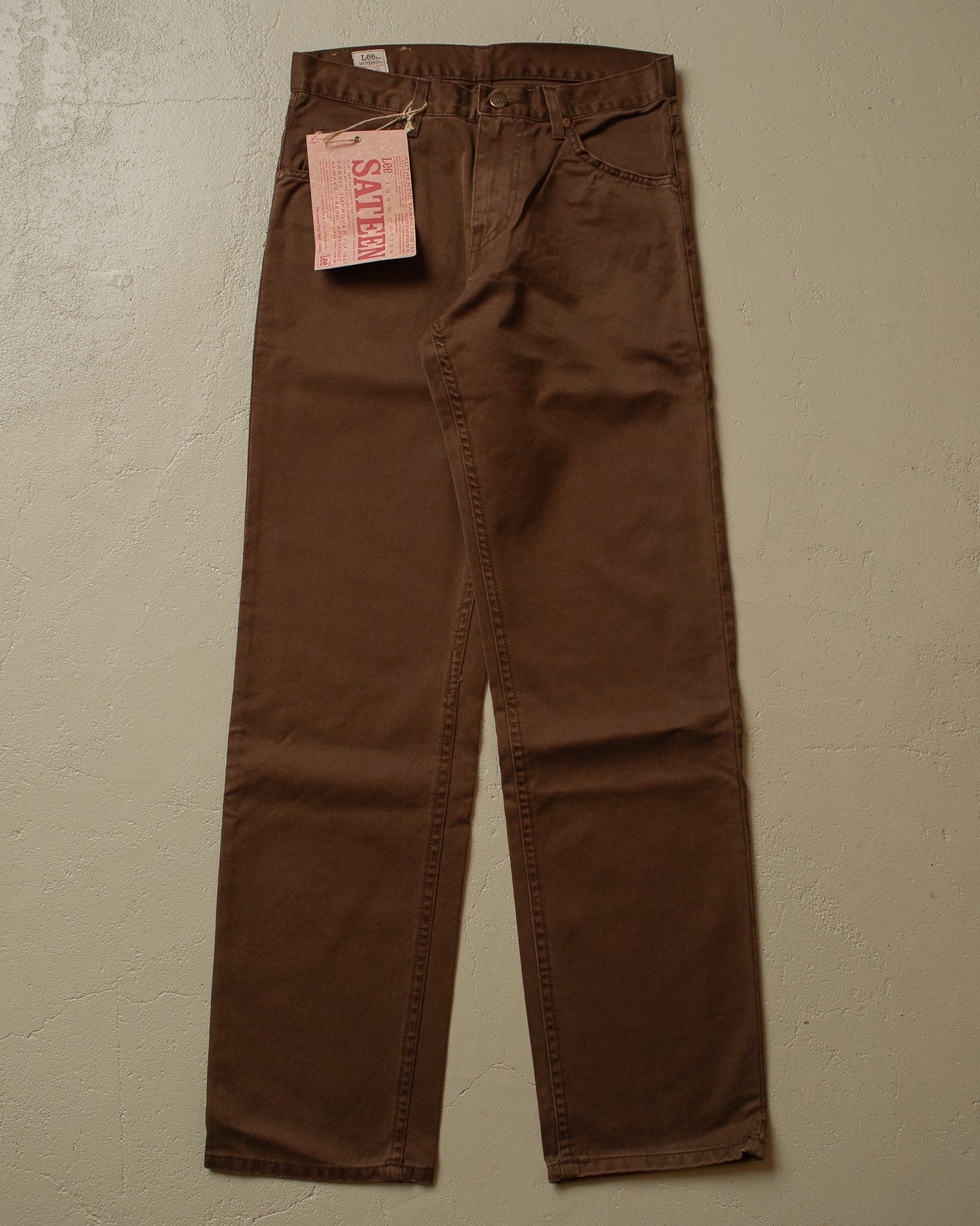 80s/90s Deadstock Lee Sateen Westerner Pants brown - 30