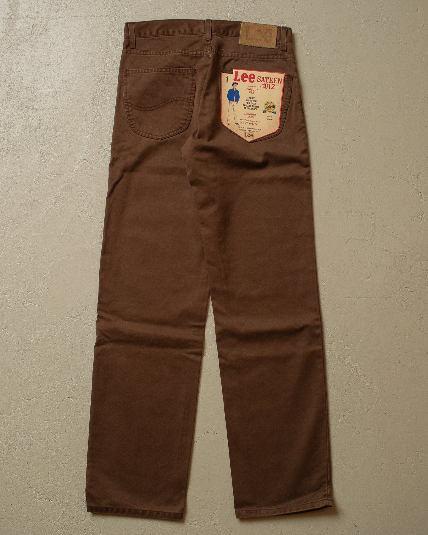 80s/90s Deadstock Lee Sateen Westerner Pants brown - 30