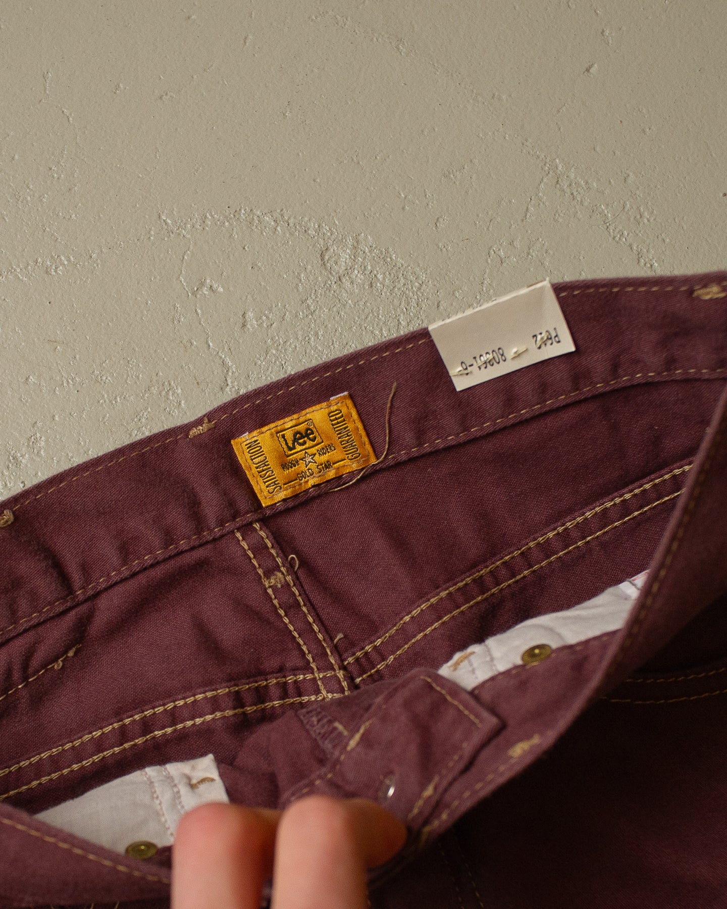 80s/90s Deadstock Lee Rough Riders Pants burgundy - 30x34