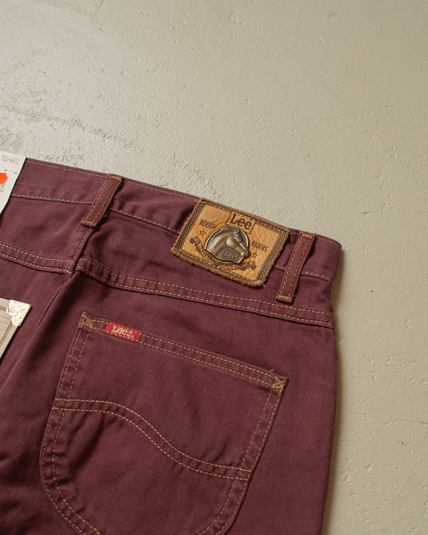 80s/90s Deadstock Lee Rough Riders Pants burgundy - 30x34