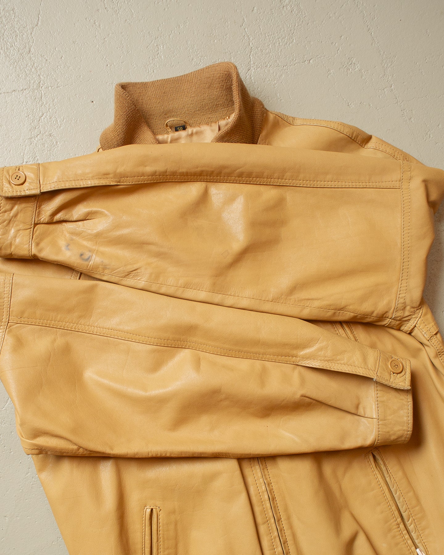 80s Light Leather Jacket brown - M