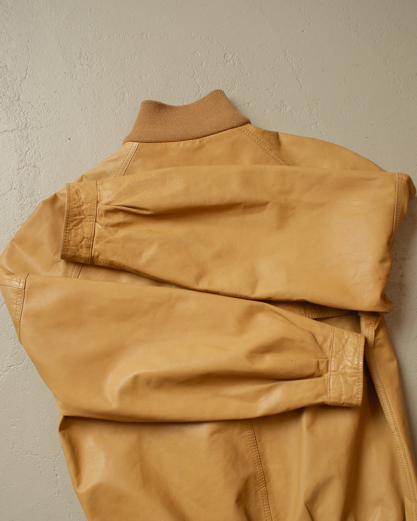 80s Light Leather Jacket brown - M