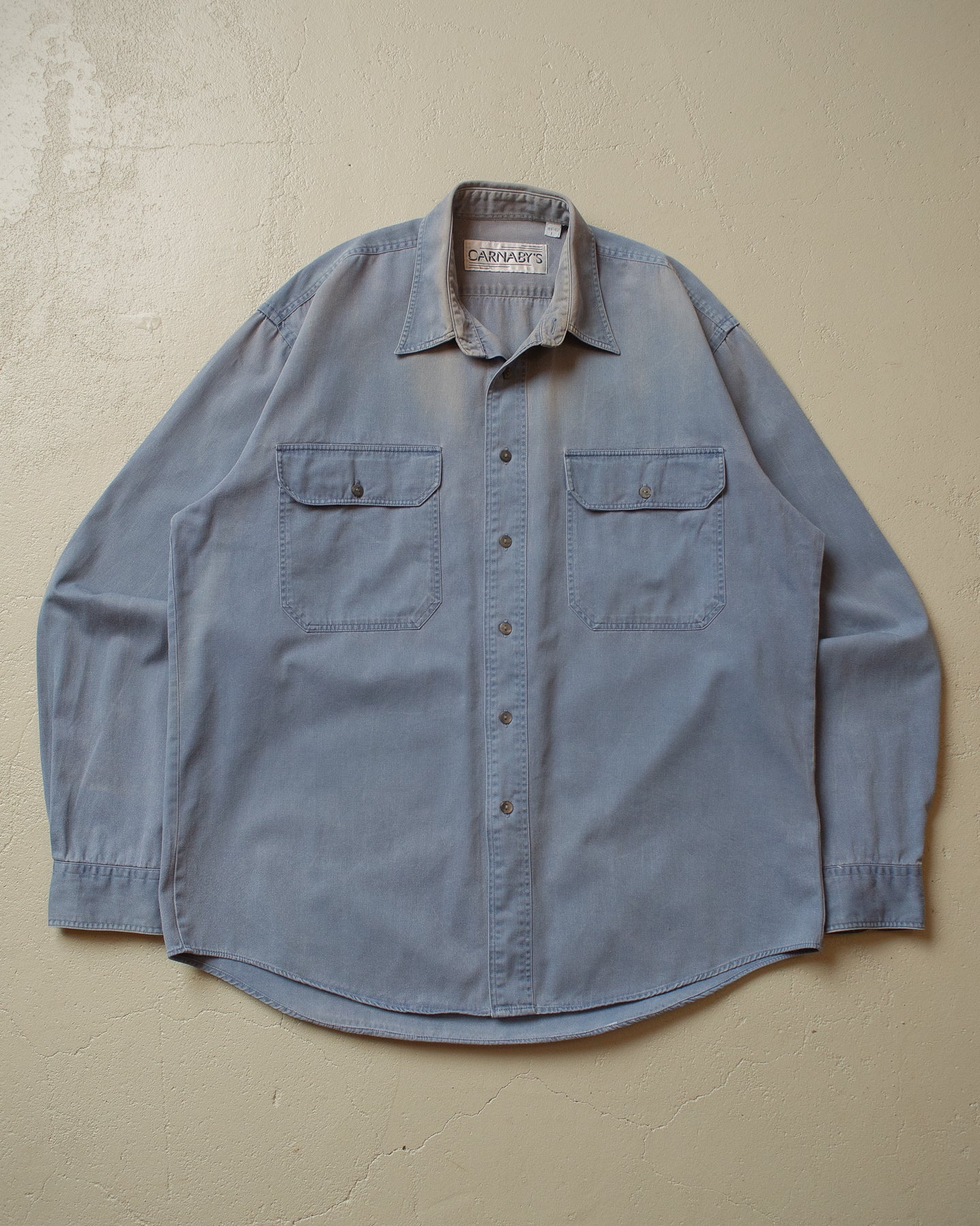 90s Sunfaded Workwear Shirt blue - L/XL