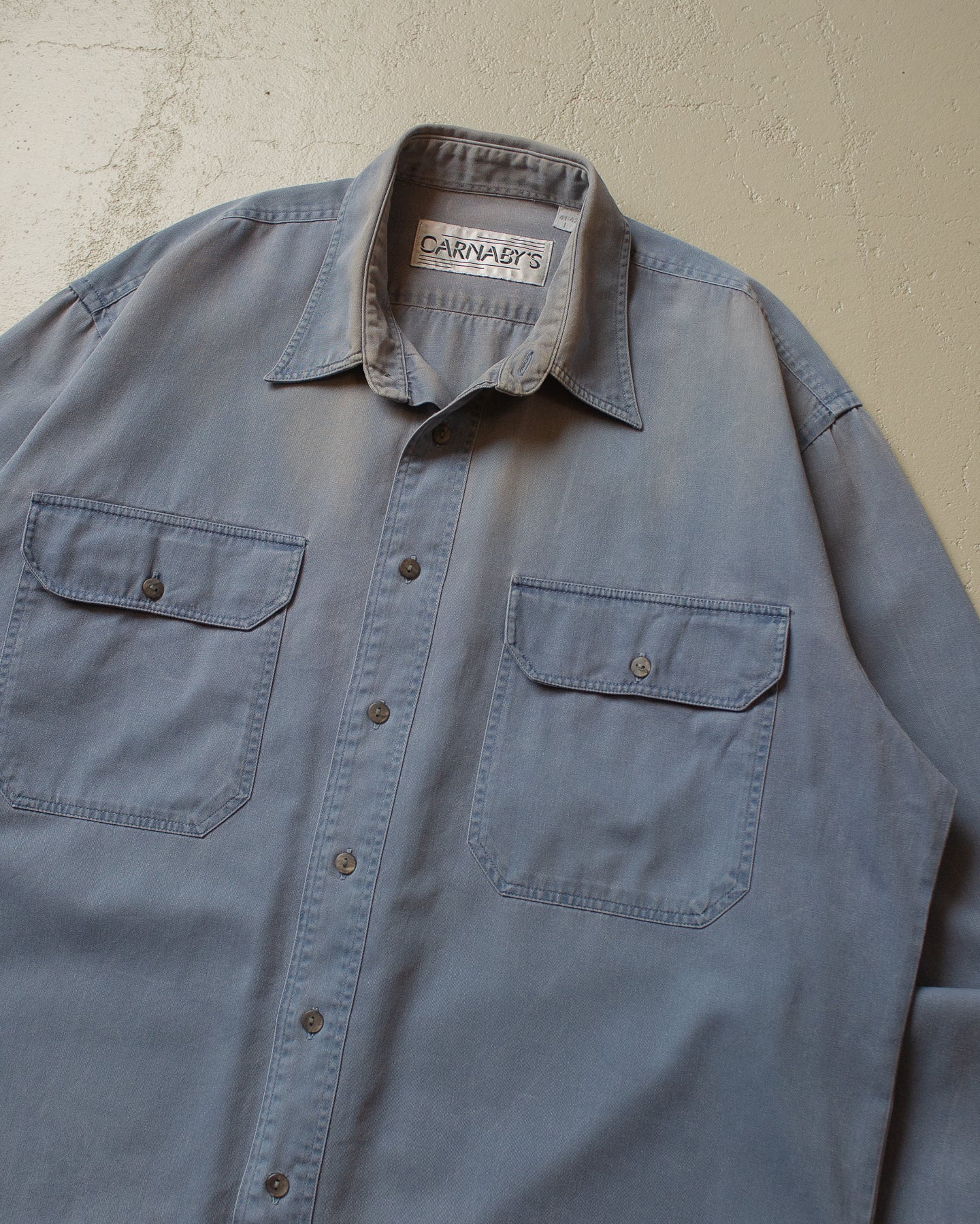 90s Sunfaded Workwear Shirt blue - L/XL