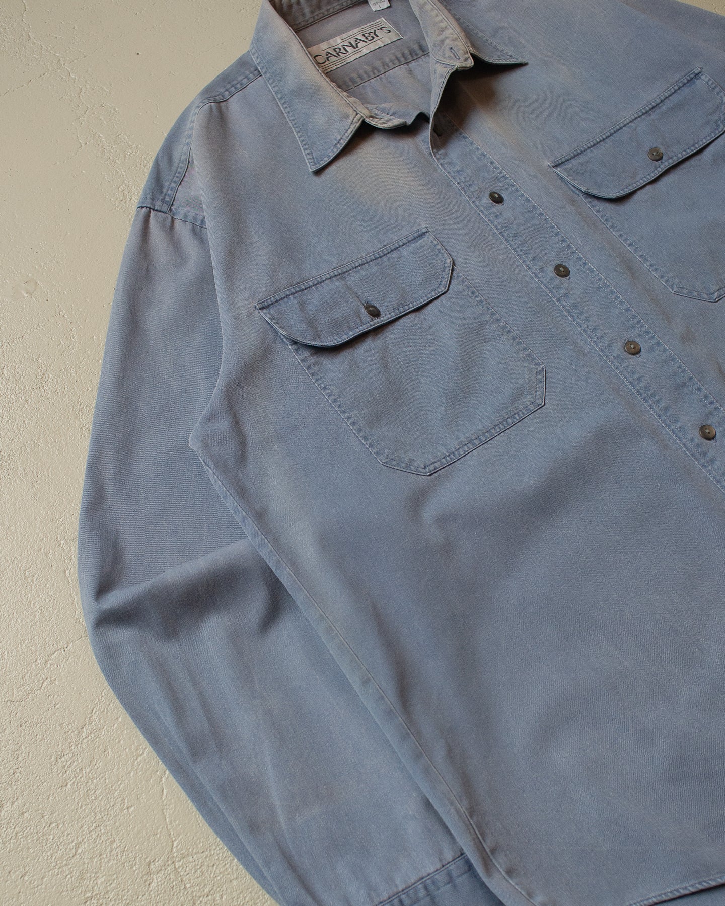 90s Sunfaded Workwear Shirt blue - L/XL