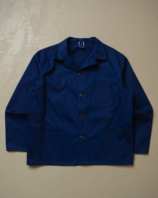 60s/70s Deadstock Pionier Workwear Chore Coat blue - XL