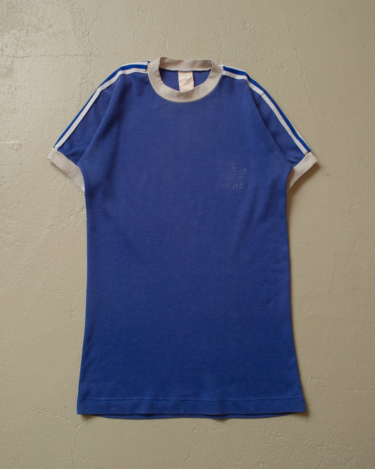 80s faded Adidas Ringer T-shirt blue - XS/S