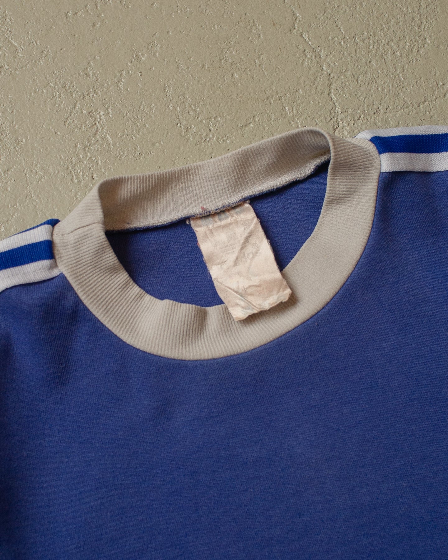 80s faded Adidas Ringer T-shirt blue - XS/S