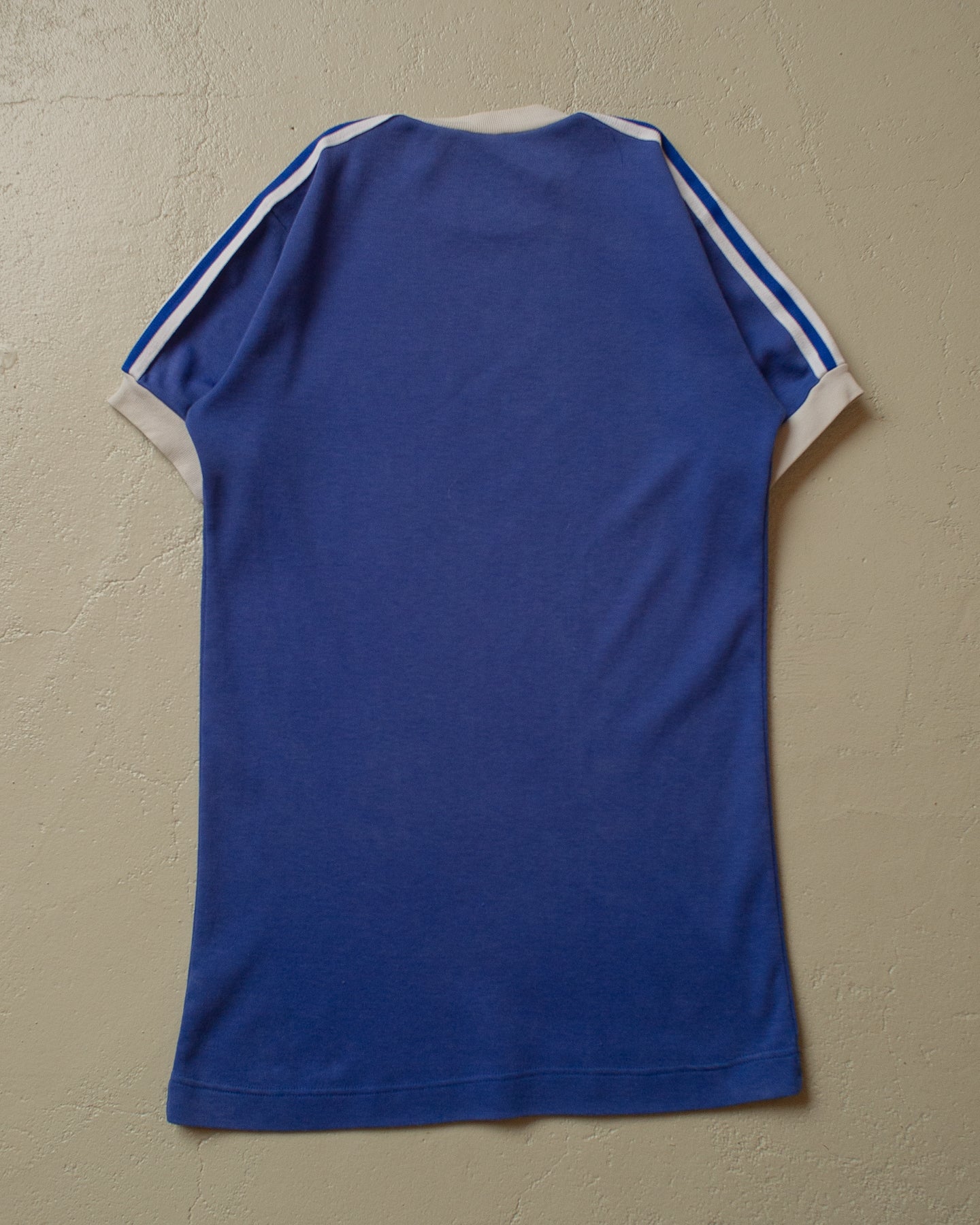 80s faded Adidas Ringer T-shirt blue - XS/S