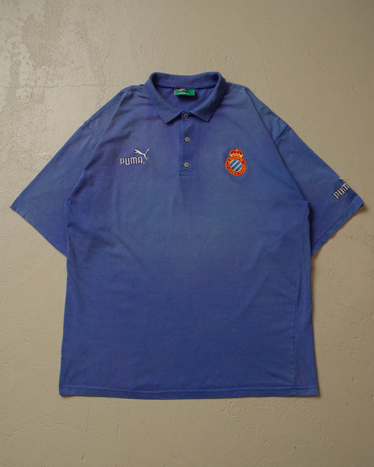 90s Sunfaded Puma Espanyol Barcelona Polo Shirt blue - XL/XXL