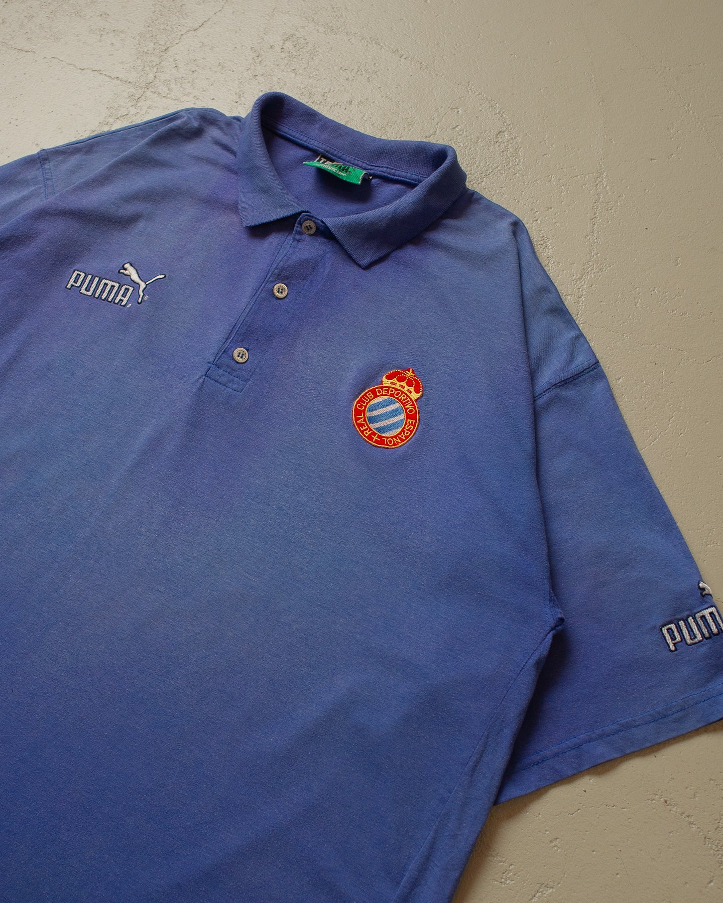 90s Sunfaded Puma Espanyol Barcelona Polo Shirt blue - XL/XXL