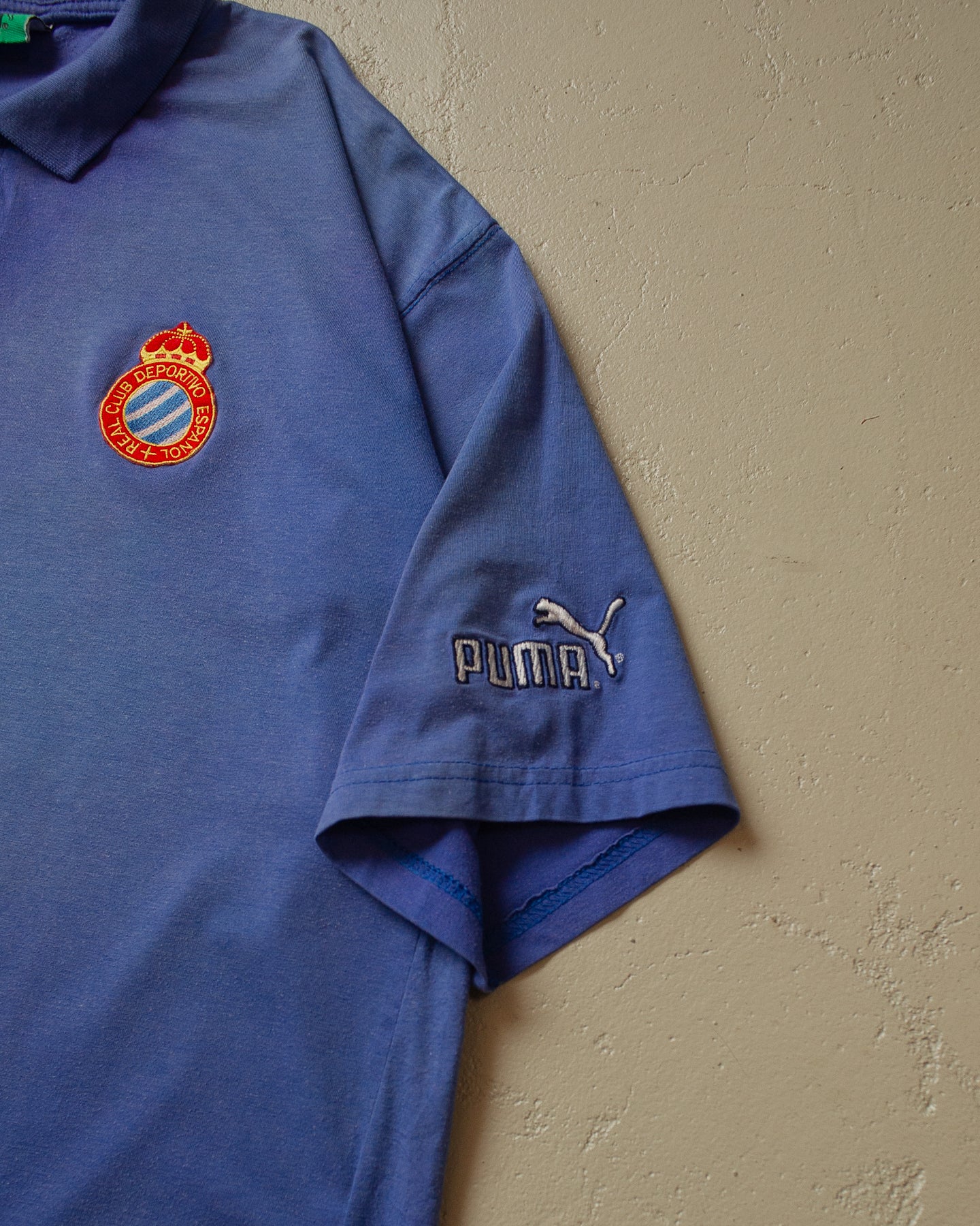 90s Sunfaded Puma Espanyol Barcelona Polo Shirt blue - XL/XXL