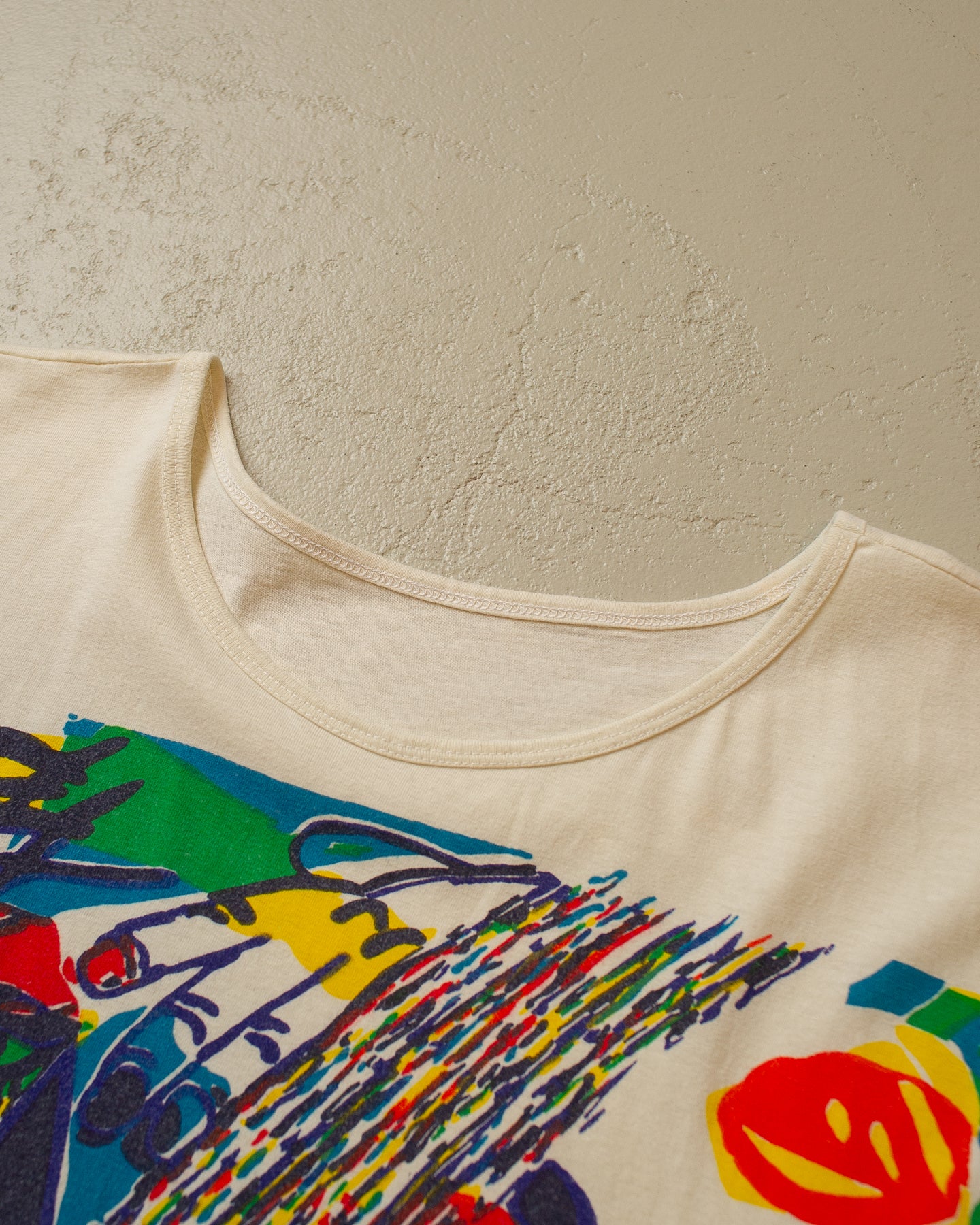 80s Art T-shirt creme - L