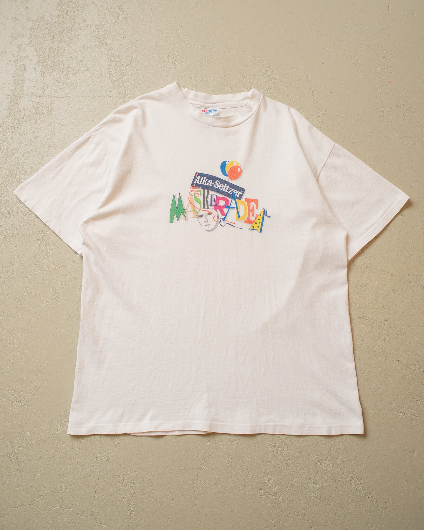 90s Alka-Seltzer Maskerade T-shirt white - L