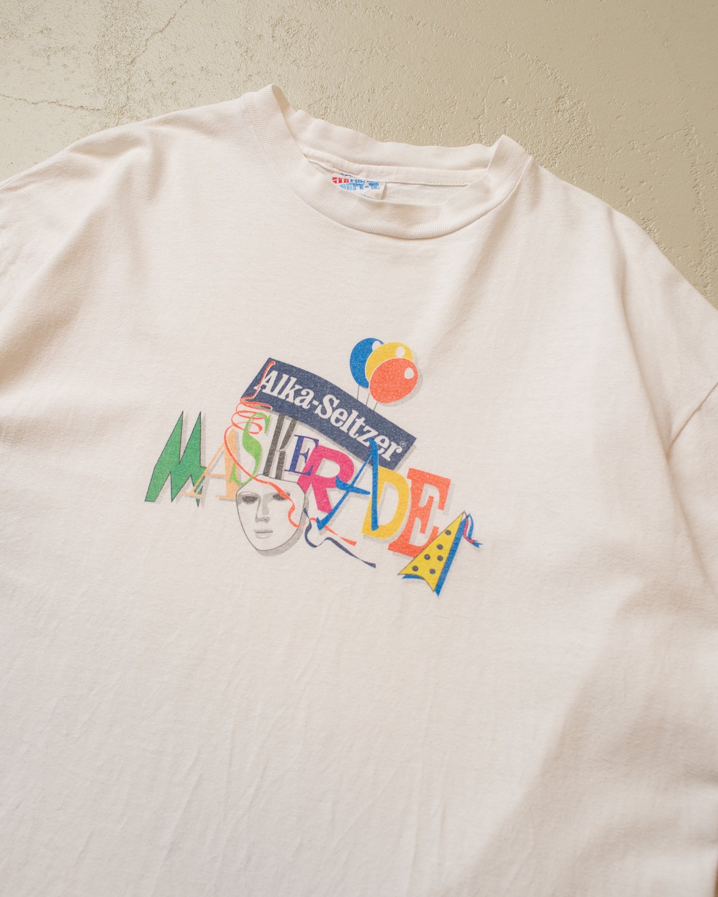 90s Alka-Seltzer Maskerade T-shirt white - L