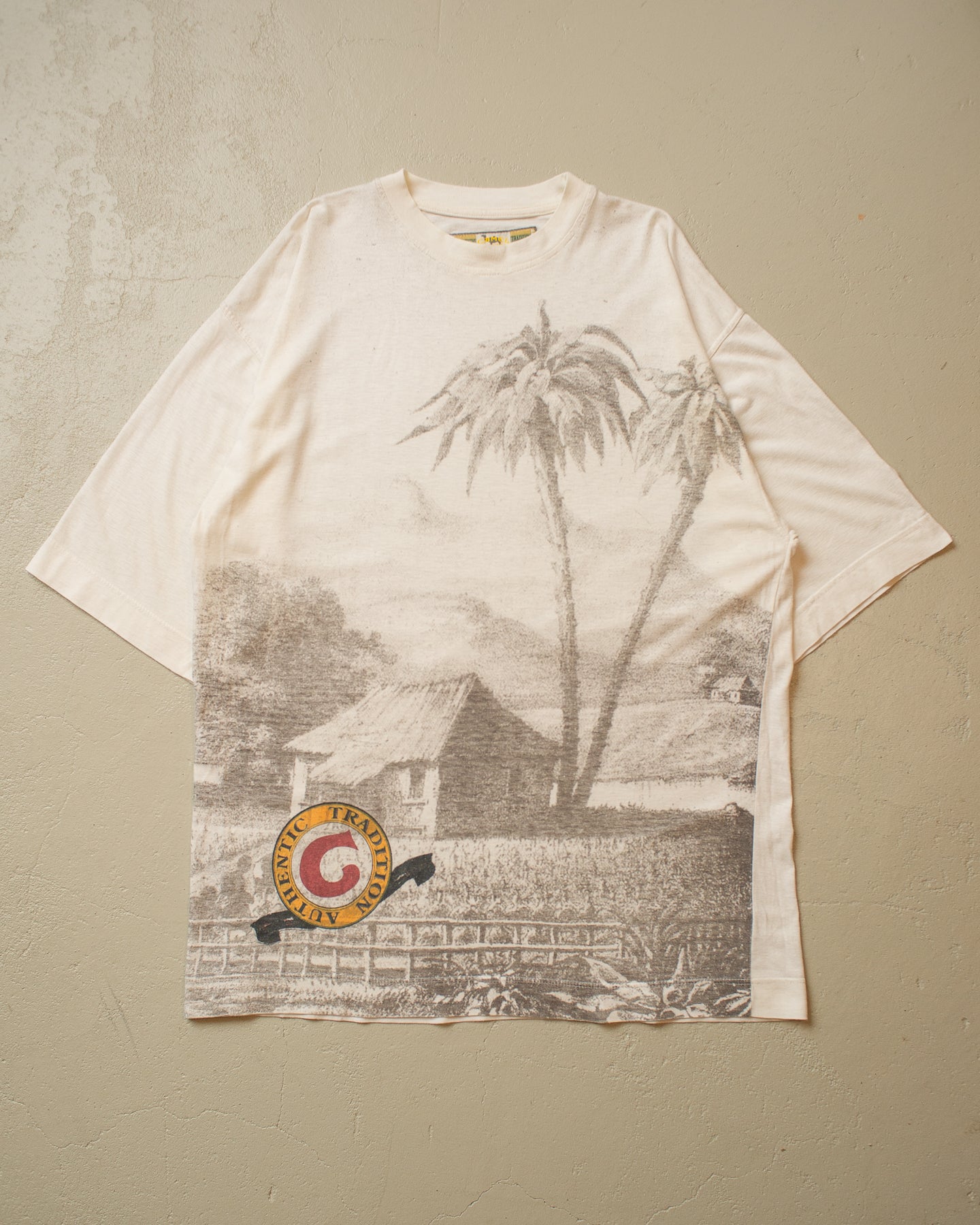 90s Camel Collection Big Print T-shirt creme - XL/XXL