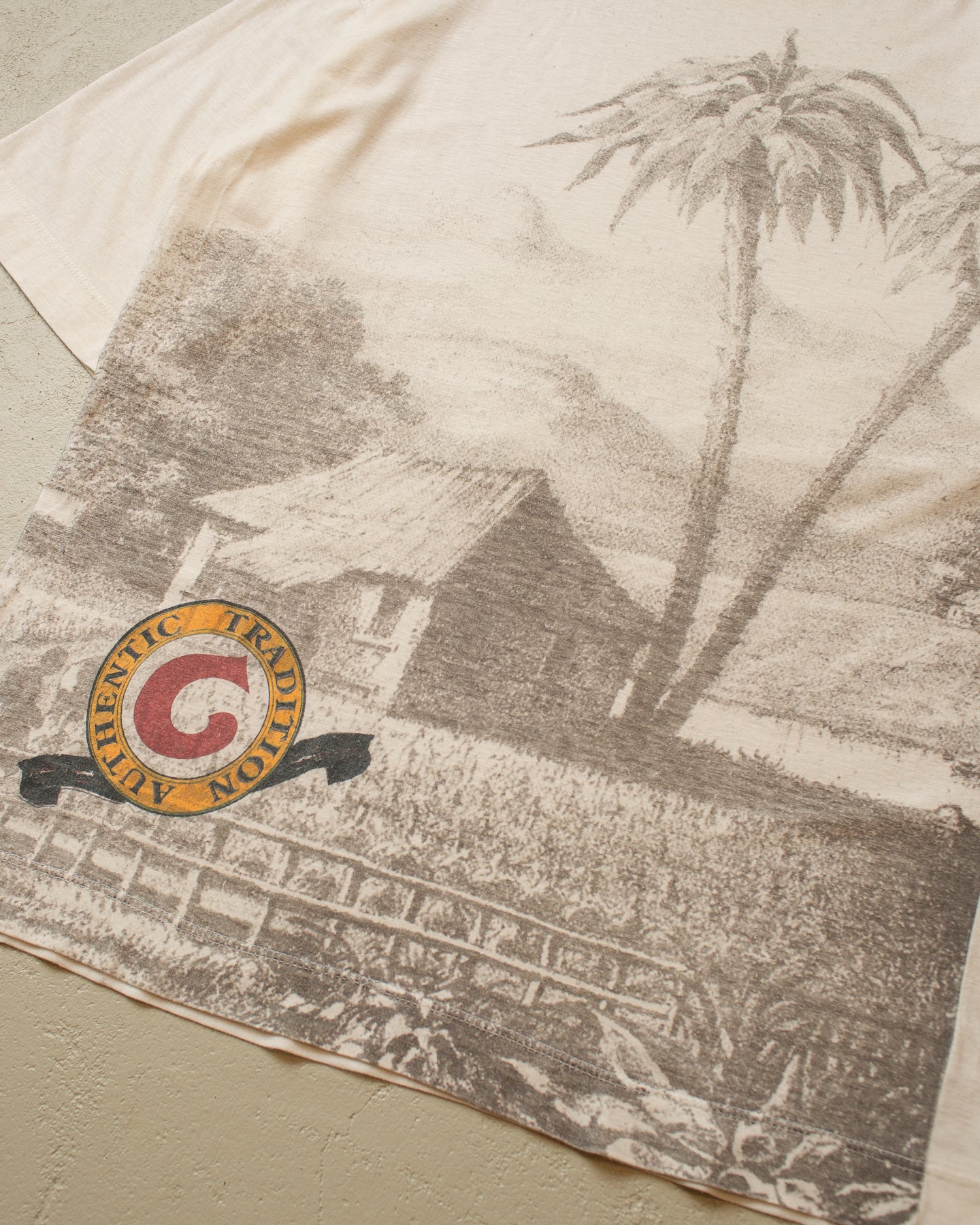 90s Camel Collection Big Print T-shirt creme - XL/XXL