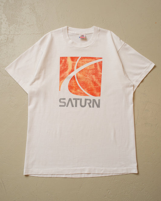 90s Saturn T-shirt white - L