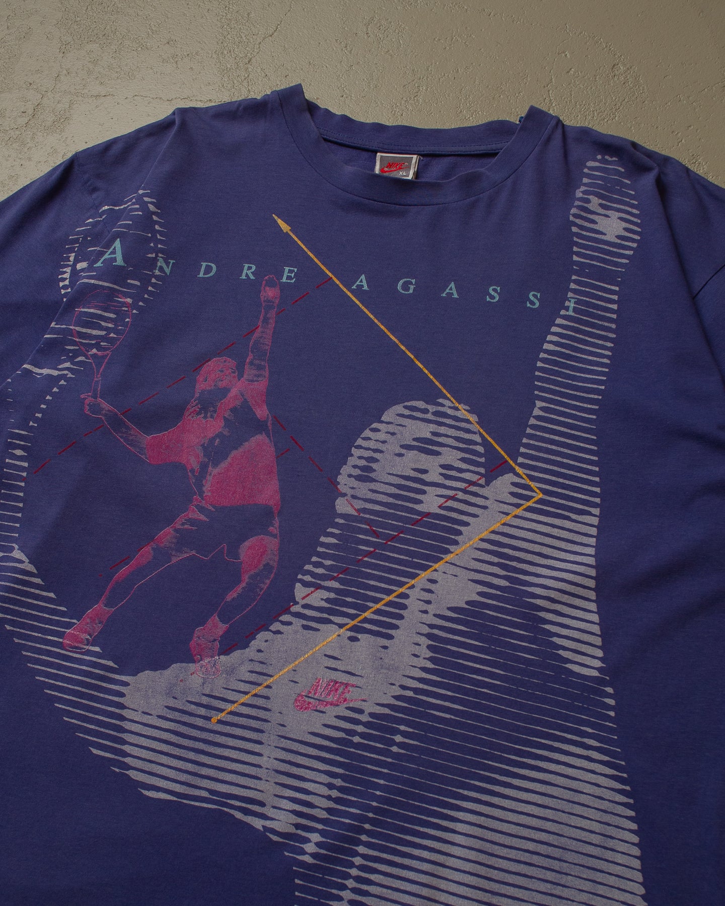 90s Nike Andre Agassi All Over Print T-shirt purple - XL