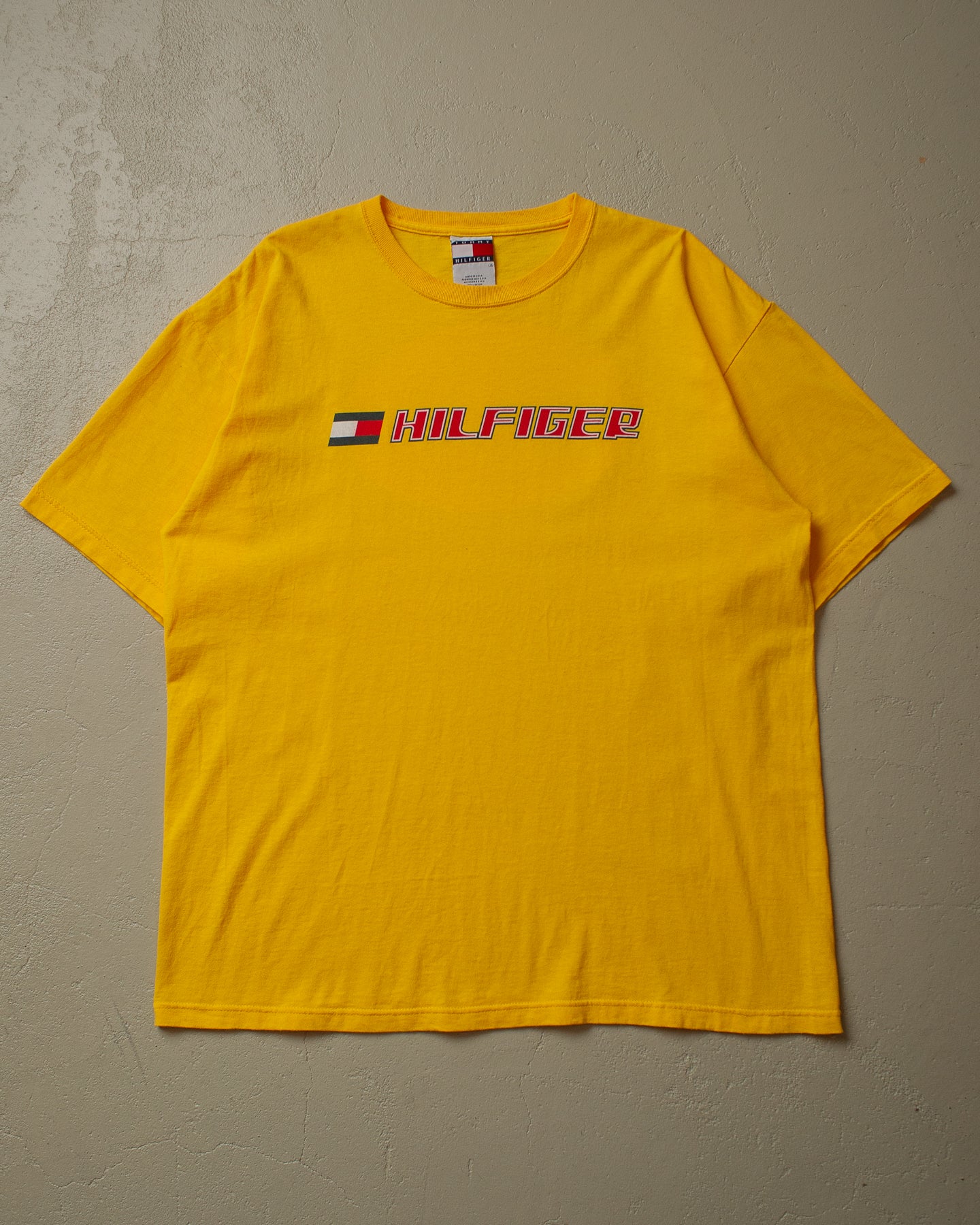 2000s Tommy Hilfiger Spellout T-shirt yellow - L/XL