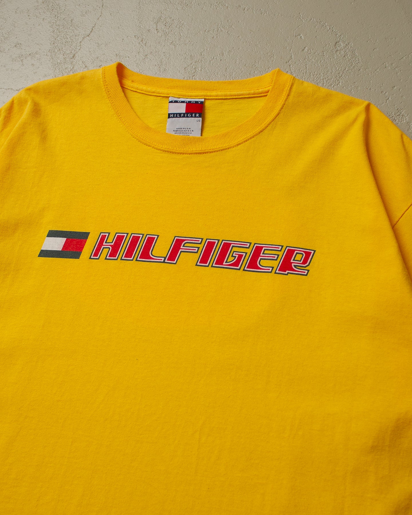 2000s Tommy Hilfiger Spellout T-shirt yellow - L/XL