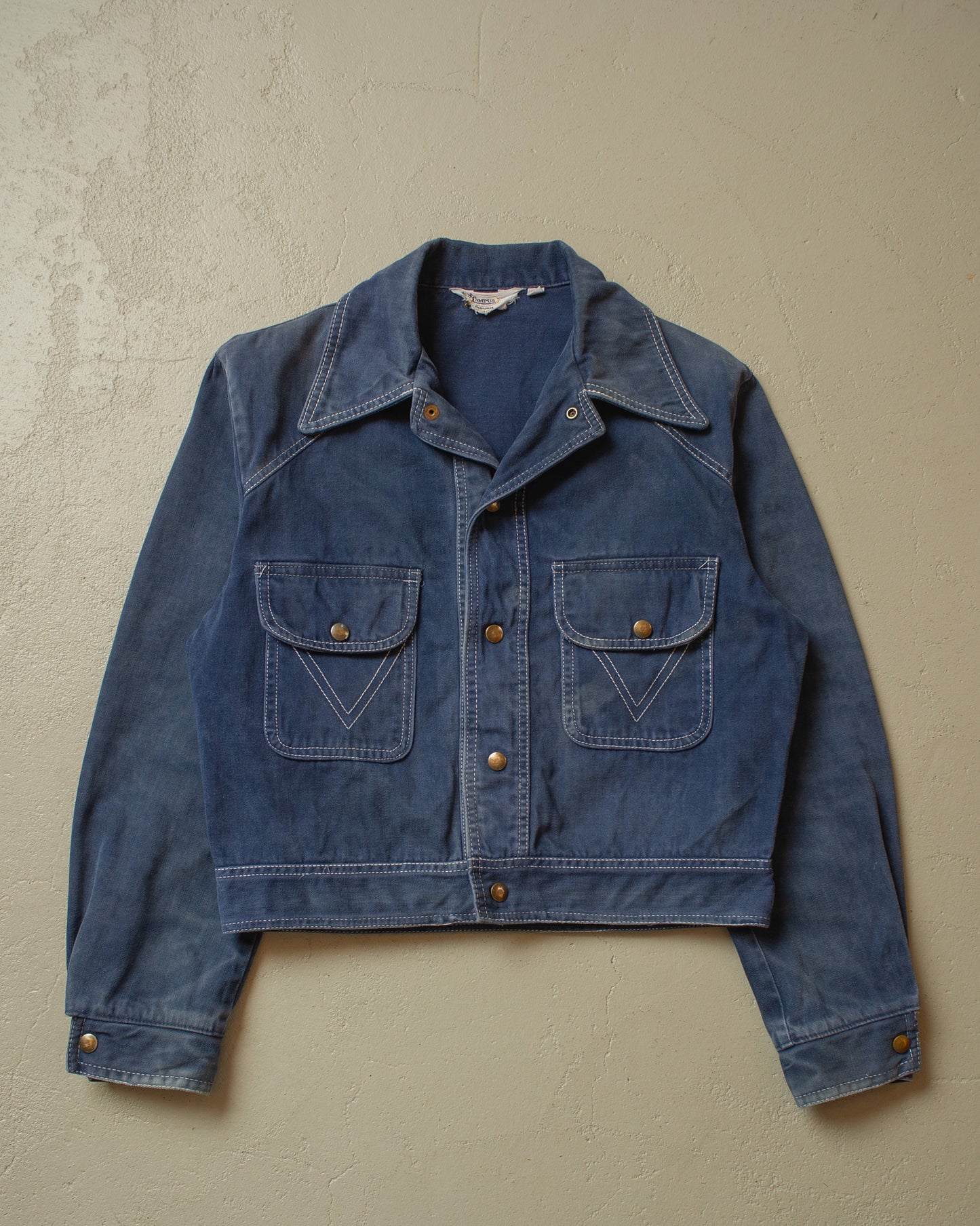 1970s Campus Denim Jacket faded navyblue - M