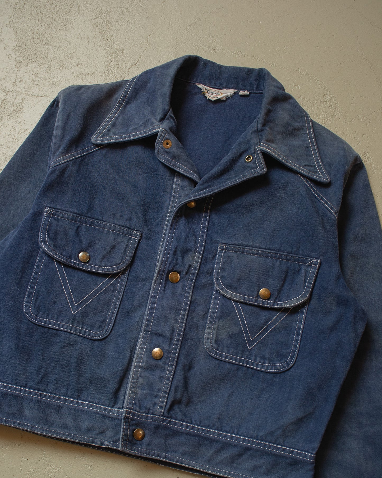 1970s Campus Denim Jacket faded navyblue - M