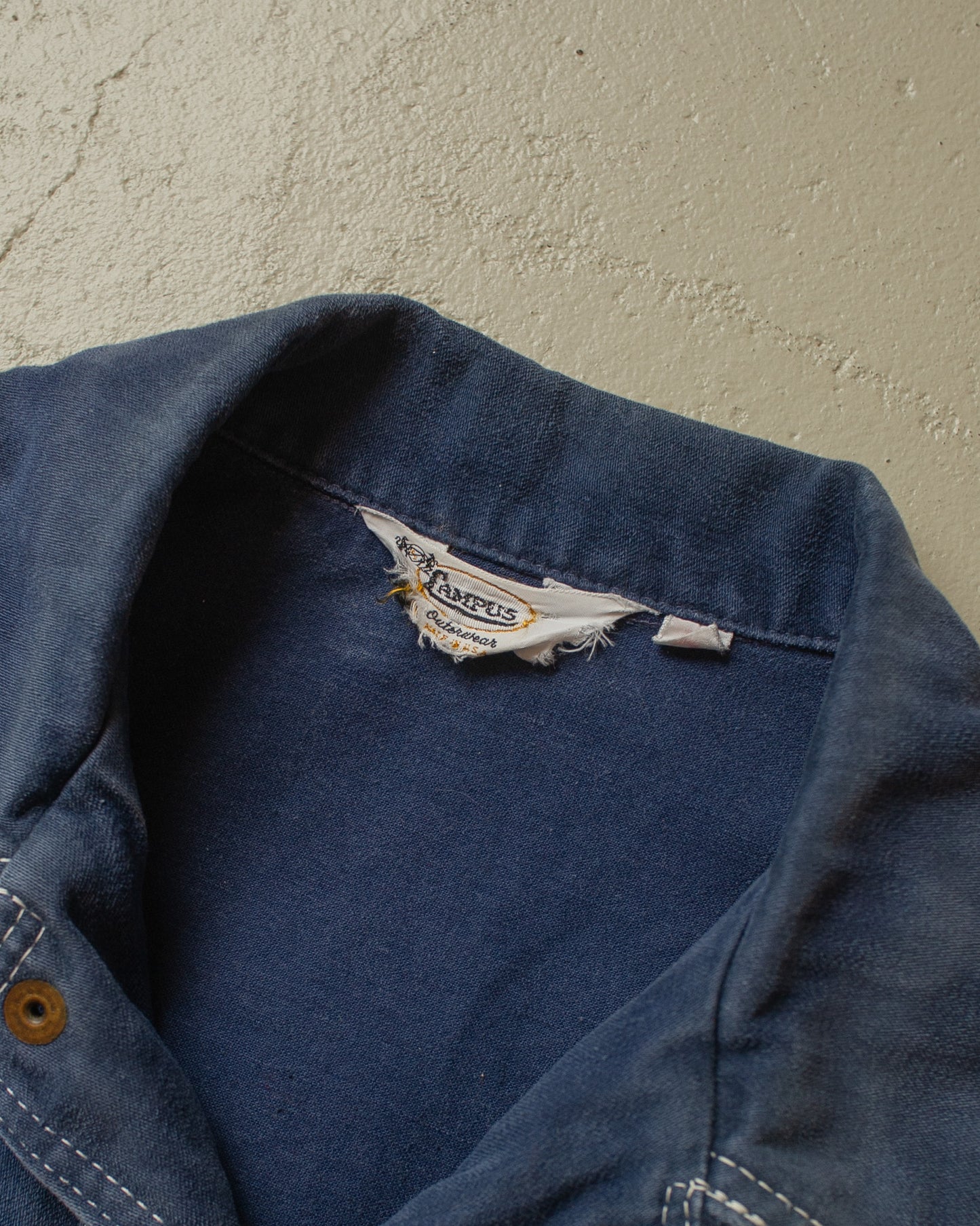 1970s Campus Denim Jacket faded navyblue - M