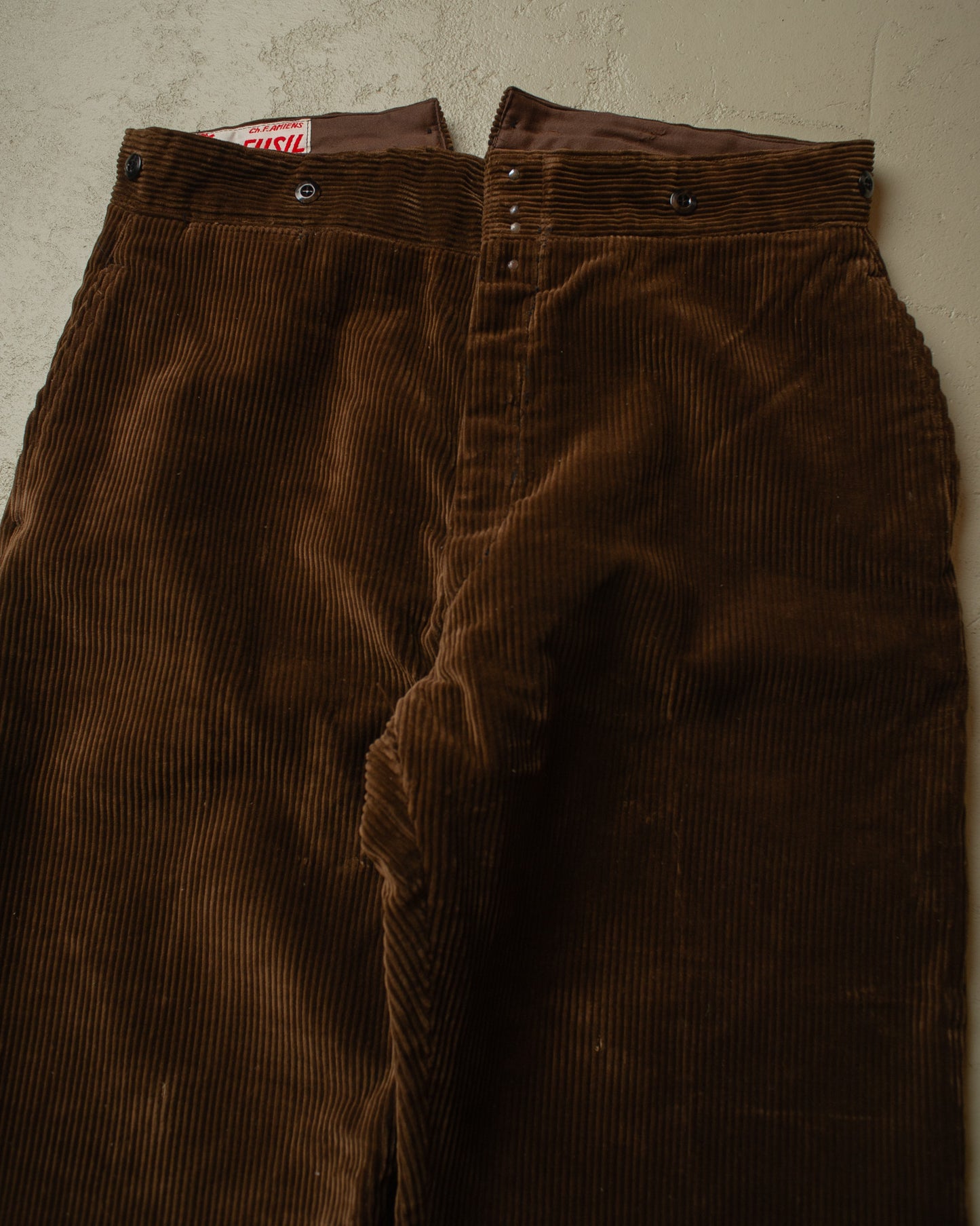 1930s "Au Fusil" French Corduroy Workwear Pants brown - W36 L29