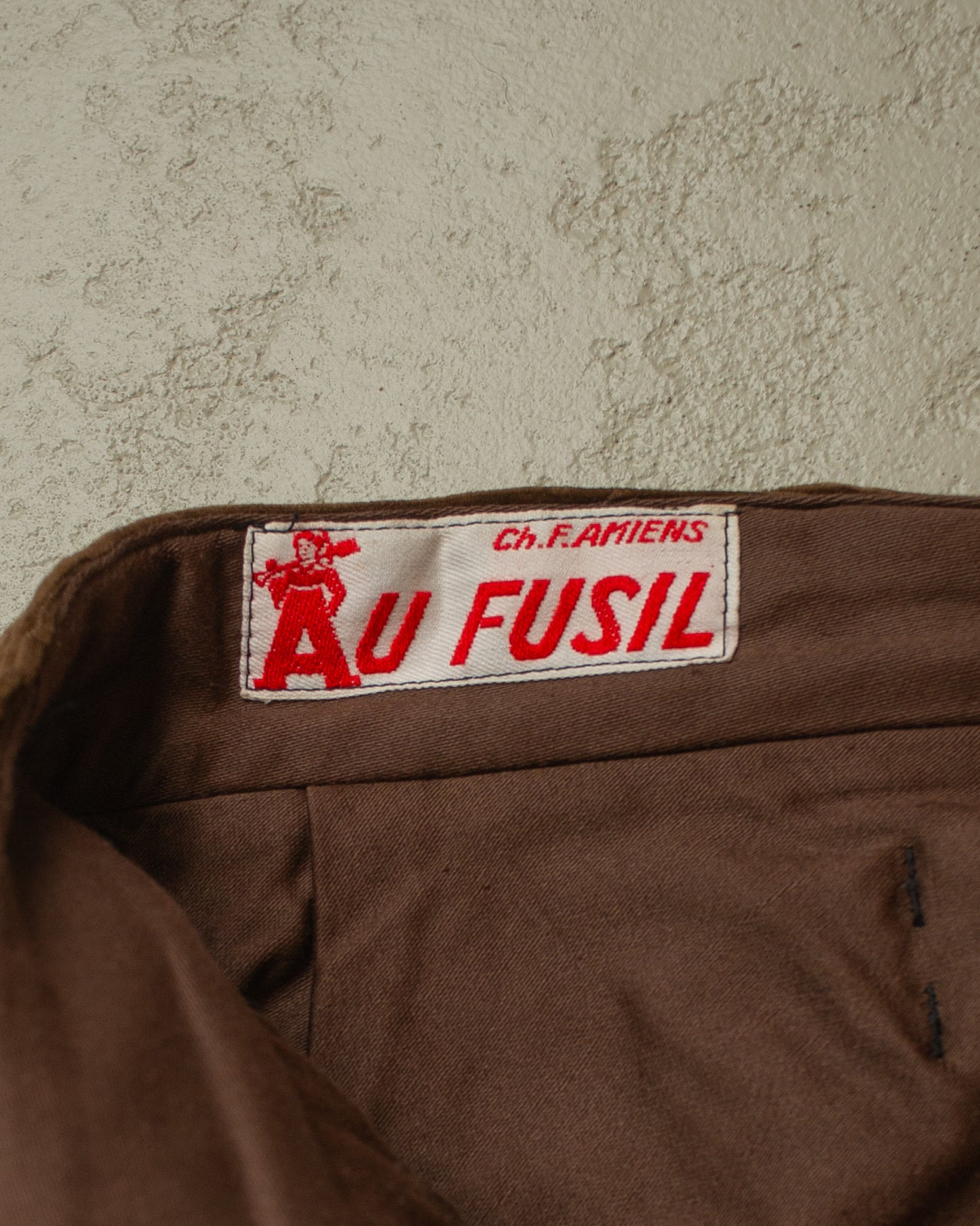 1930s "Au Fusil" French Corduroy Workwear Pants brown - W36 L29