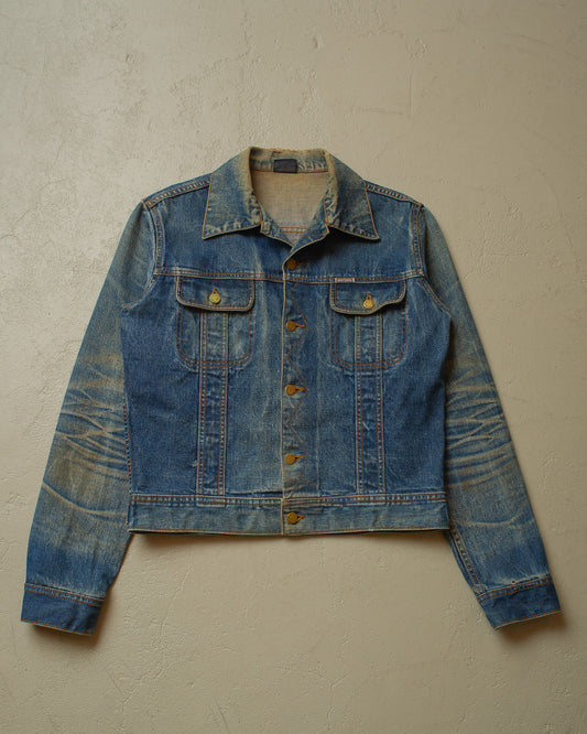 1980s Brittania Faded Denim Jacket blue - M/L
