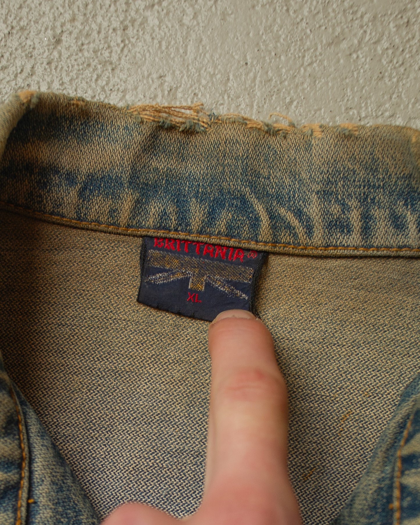 1980s Brittania Faded Denim Jacket blue - M/L