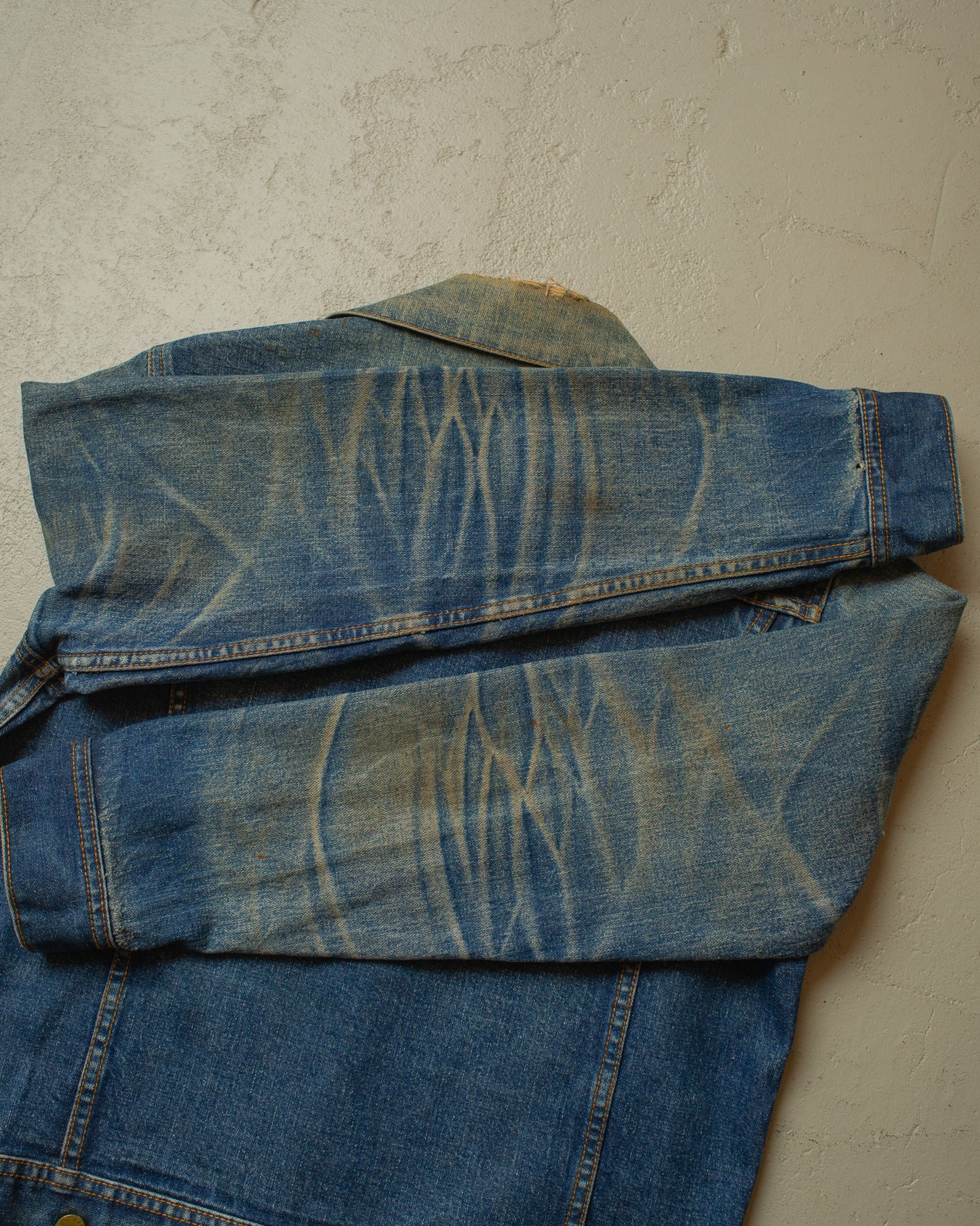 1980s Brittania Faded Denim Jacket blue - M/L