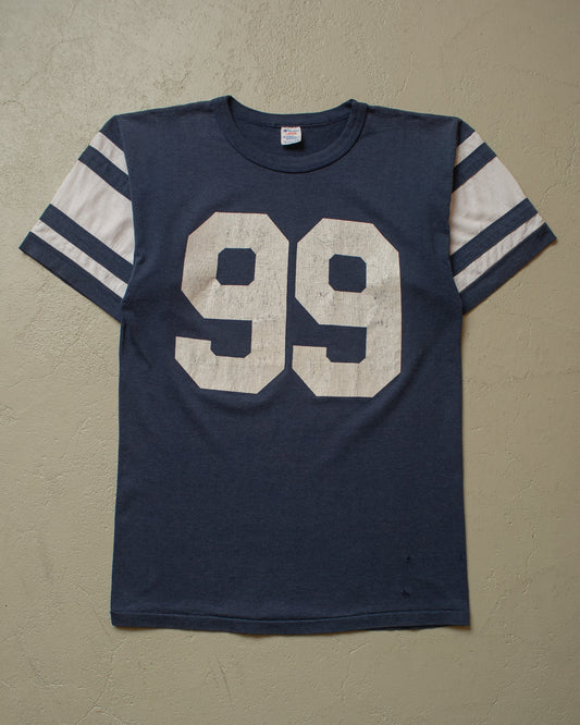 1980s Champion "99" Football T-shirt navyblue - M/L