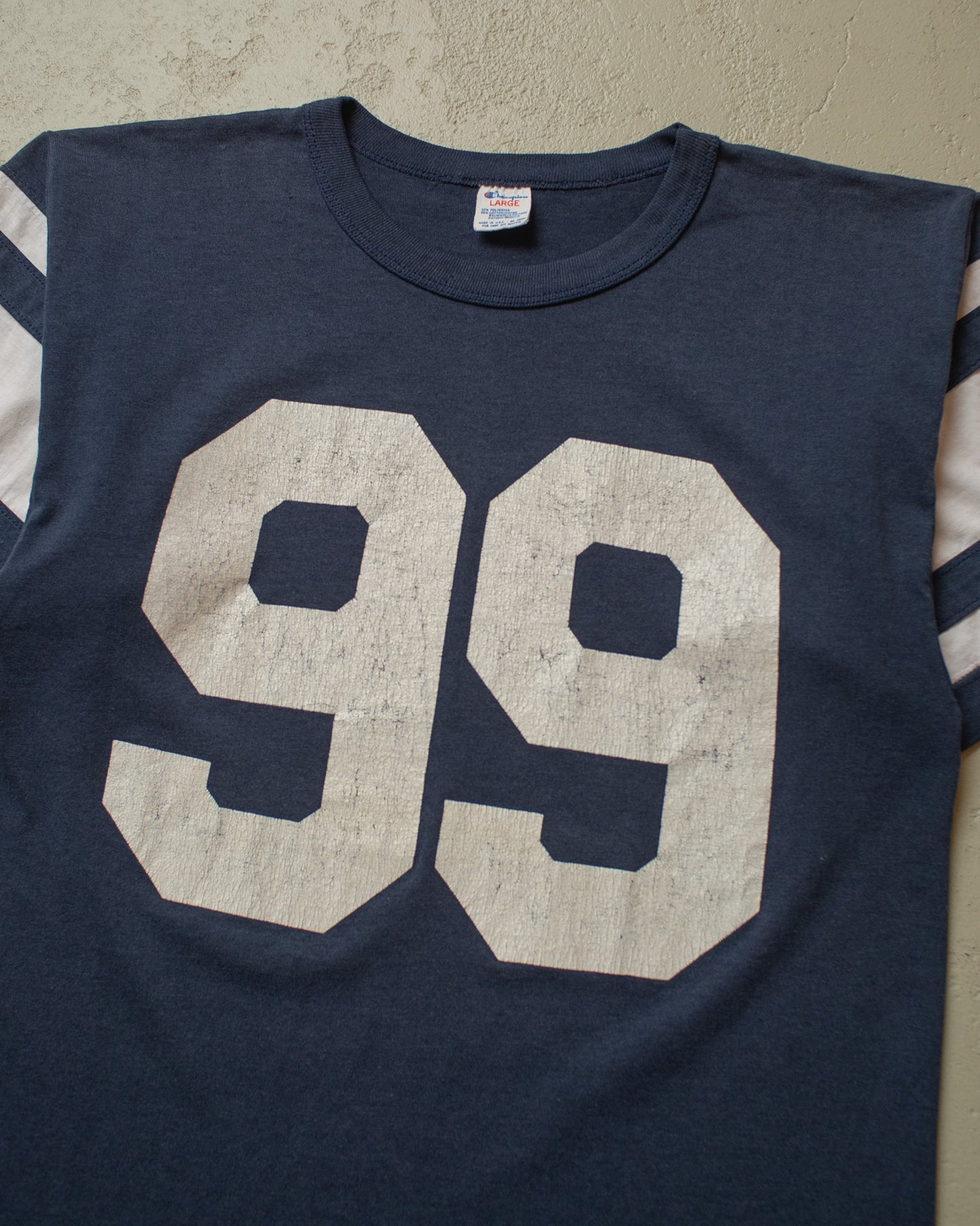 1980s Champion "99" Football T-shirt navyblue - M/L