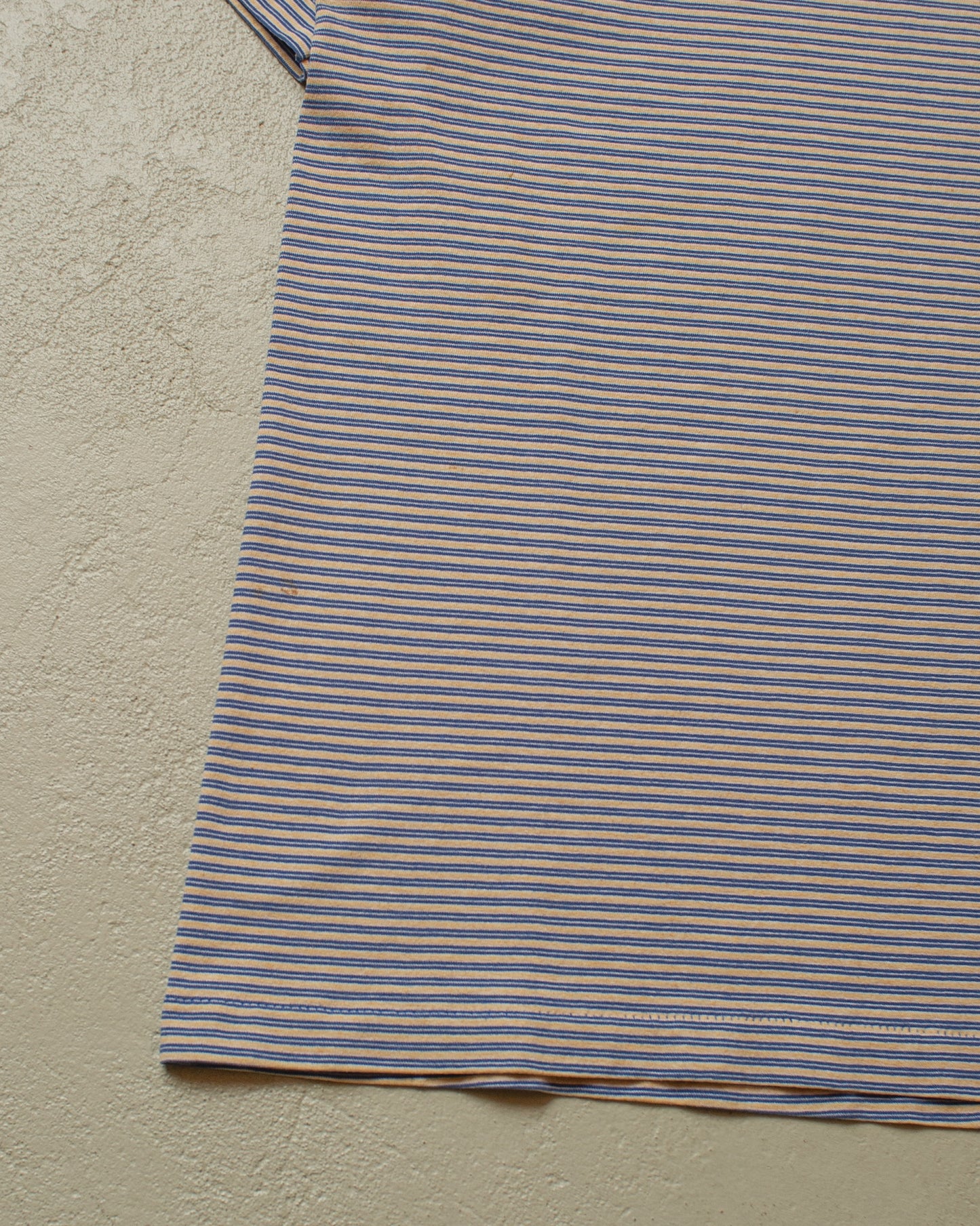 1990s striped T-shirt blue/beige - M