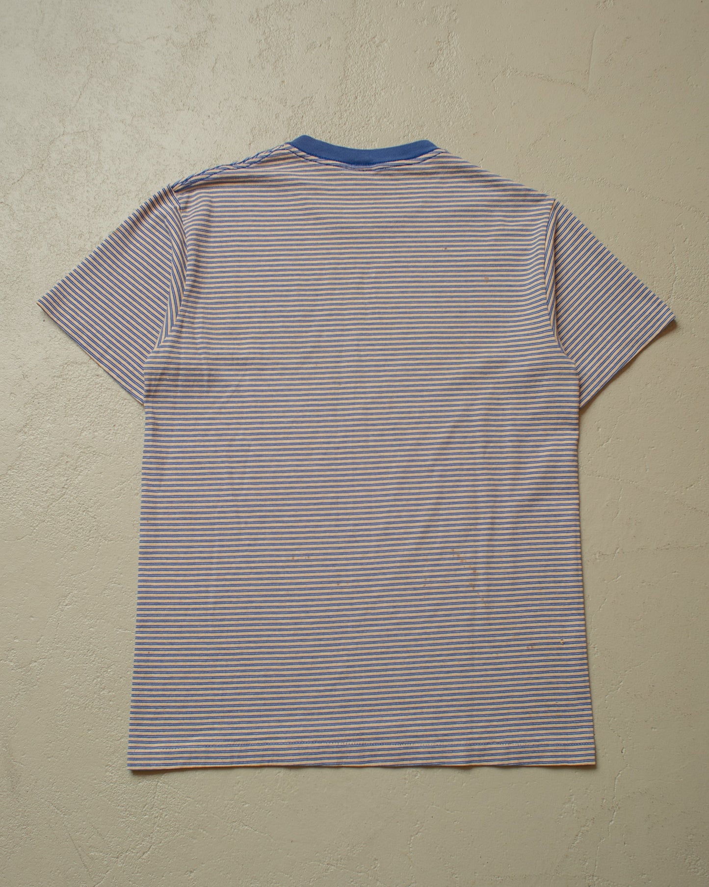 1990s striped T-shirt blue/beige - M