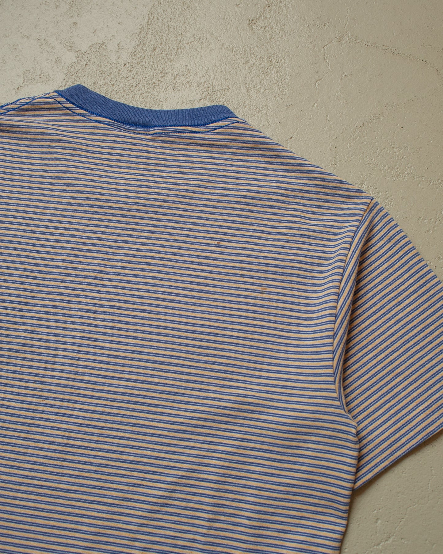 1990s striped T-shirt blue/beige - M