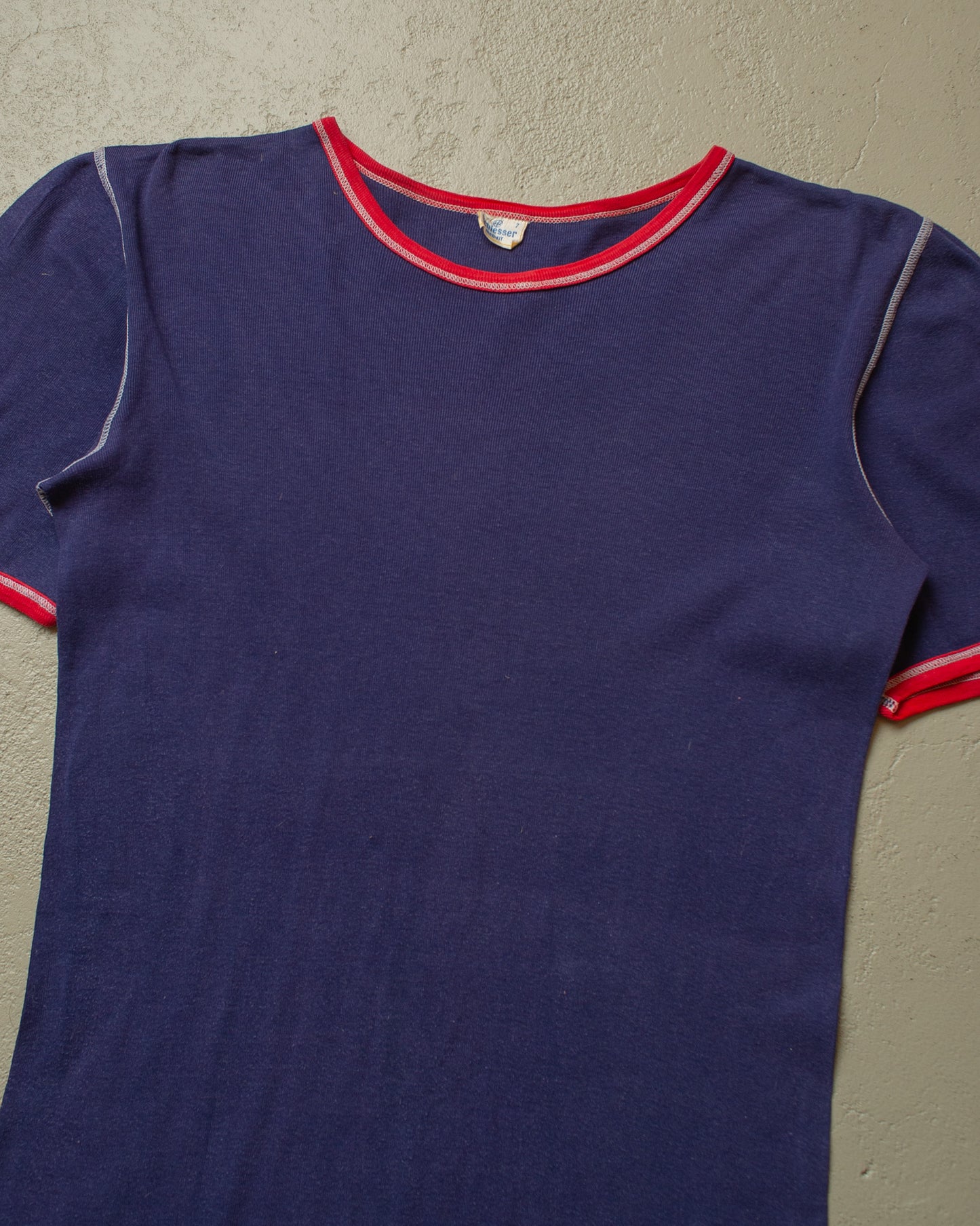 1970s Schiesser RInger Undershirt navyblue - M/L