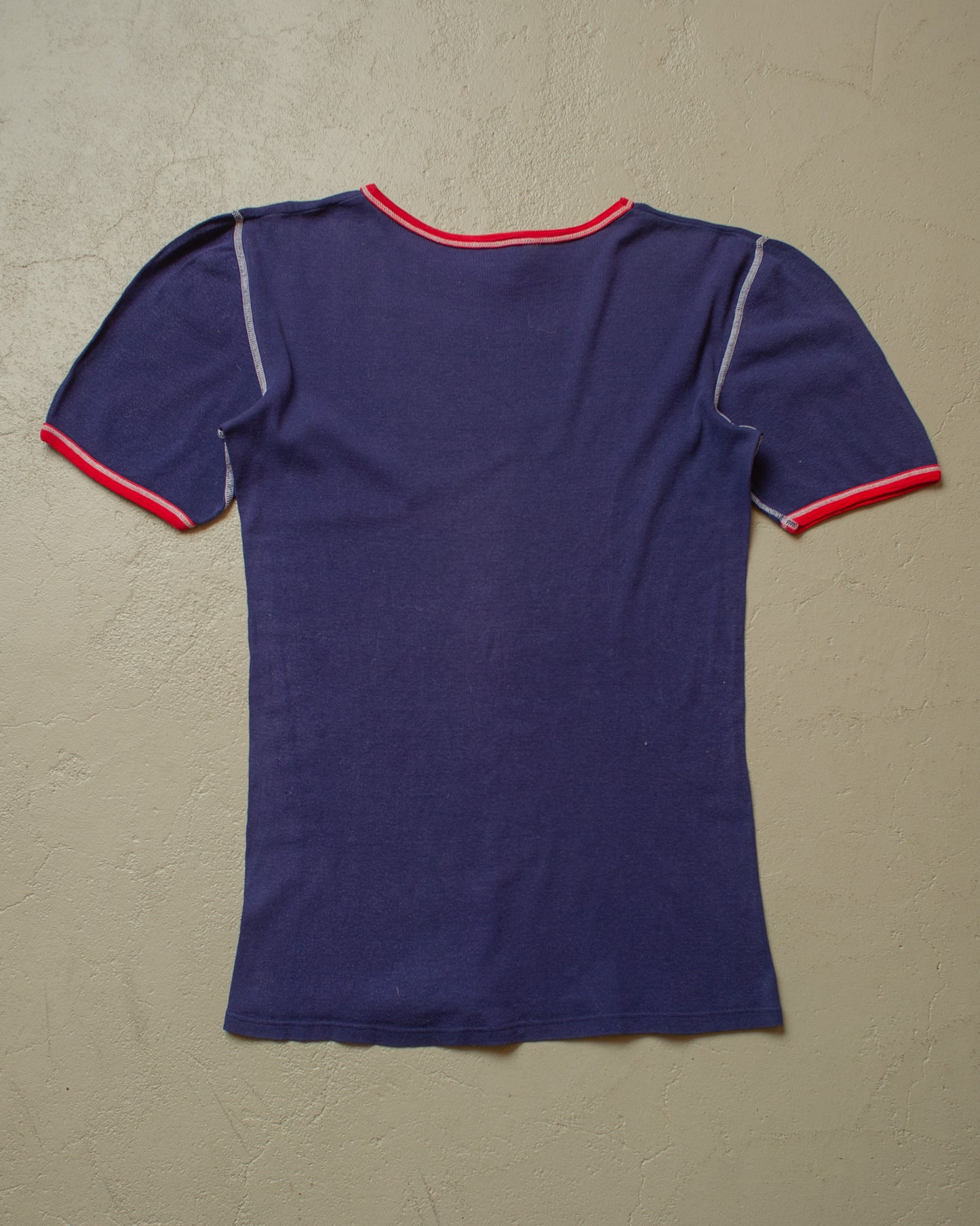 1970s Schiesser RInger Undershirt navyblue - M/L